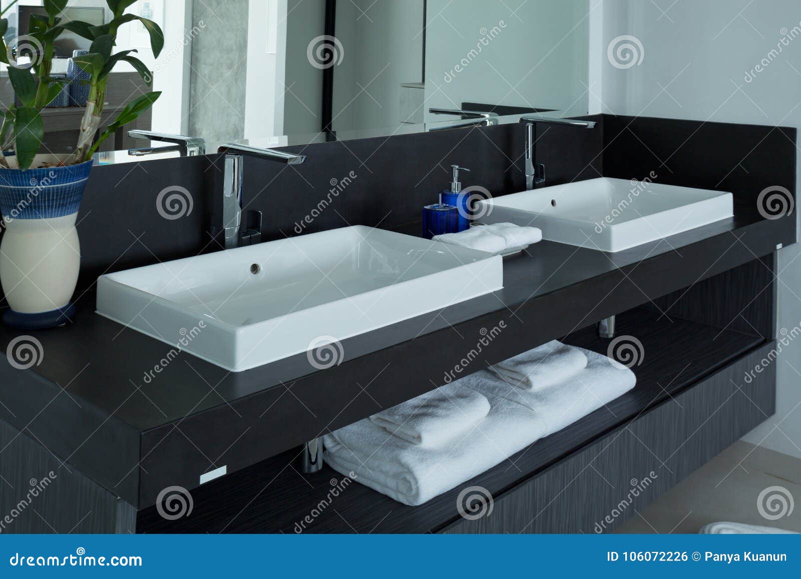 Modern Bathroom,wash Basin in the Bathroom. Stock Photo Image of