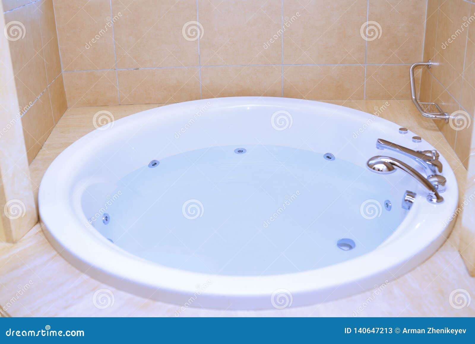 Modern Bathtub Full of Water Stock Image Image of freshness, home