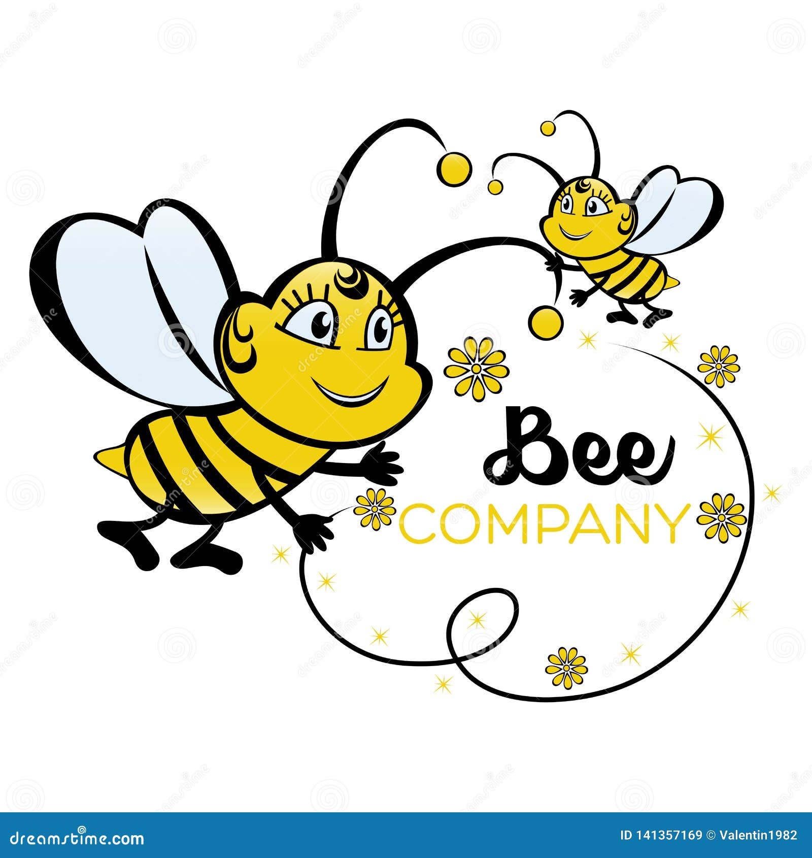 Modern Bee Logo. Vector Illustration. Stock Vector Illustration of