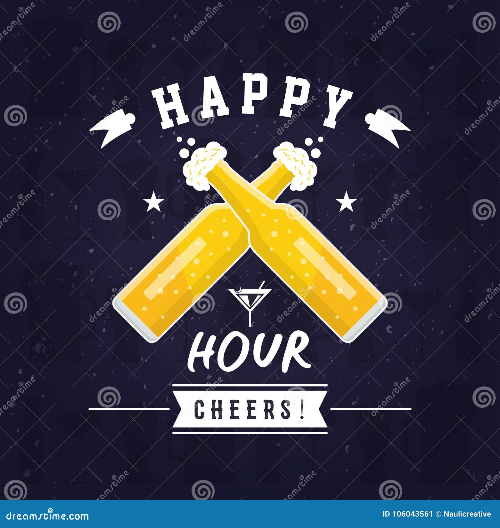 modern beer happy hour card 
