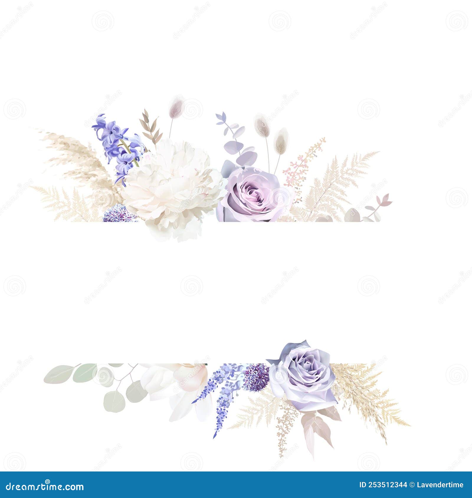 Modern Beige and Violet Trendy Vector Design Frame. Pastel Dried Pampas  Grass, Magnolia, White Peony, Ranunculus Stock Vector - Illustration of  beige, mauve: 253512344