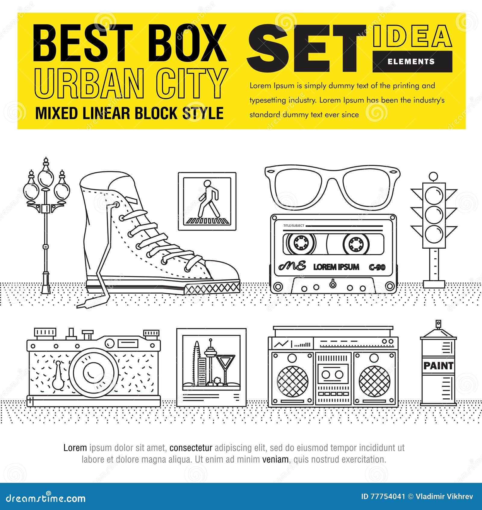 Modern Best Box Urban City Elements Set Ideas Stock Illustration Illustration of house, road