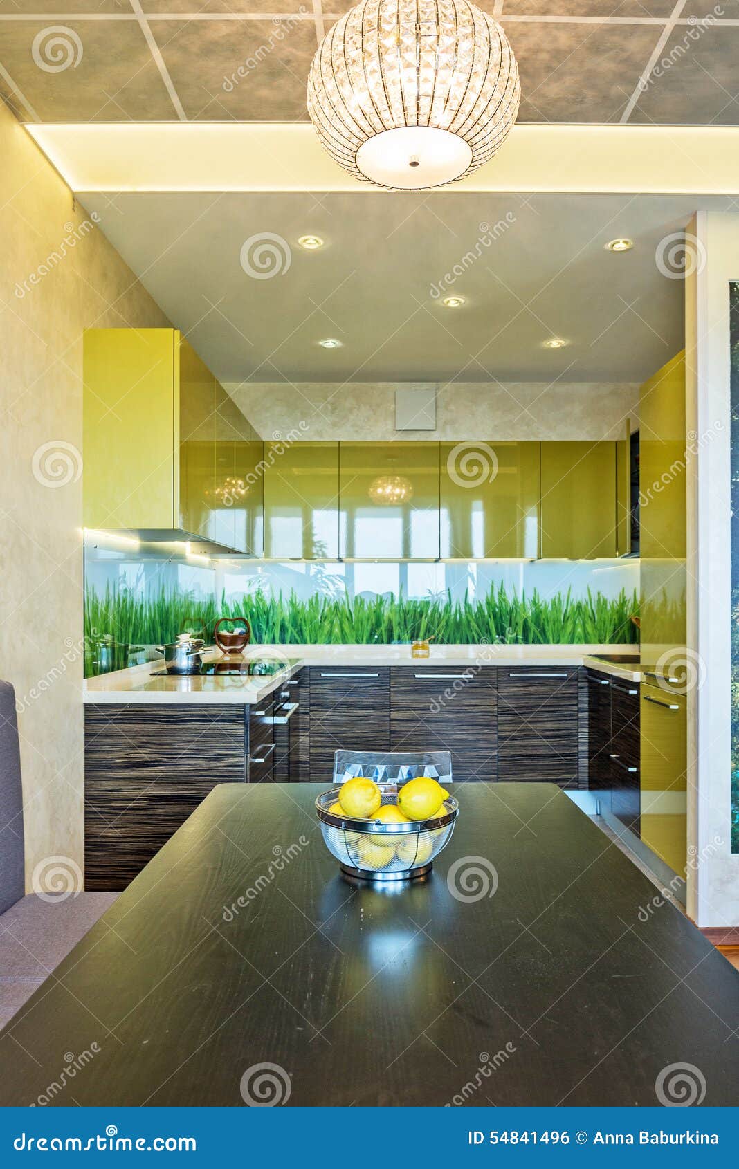 Modern big kitchen stock photo. Image of indoor, decoration 54841496