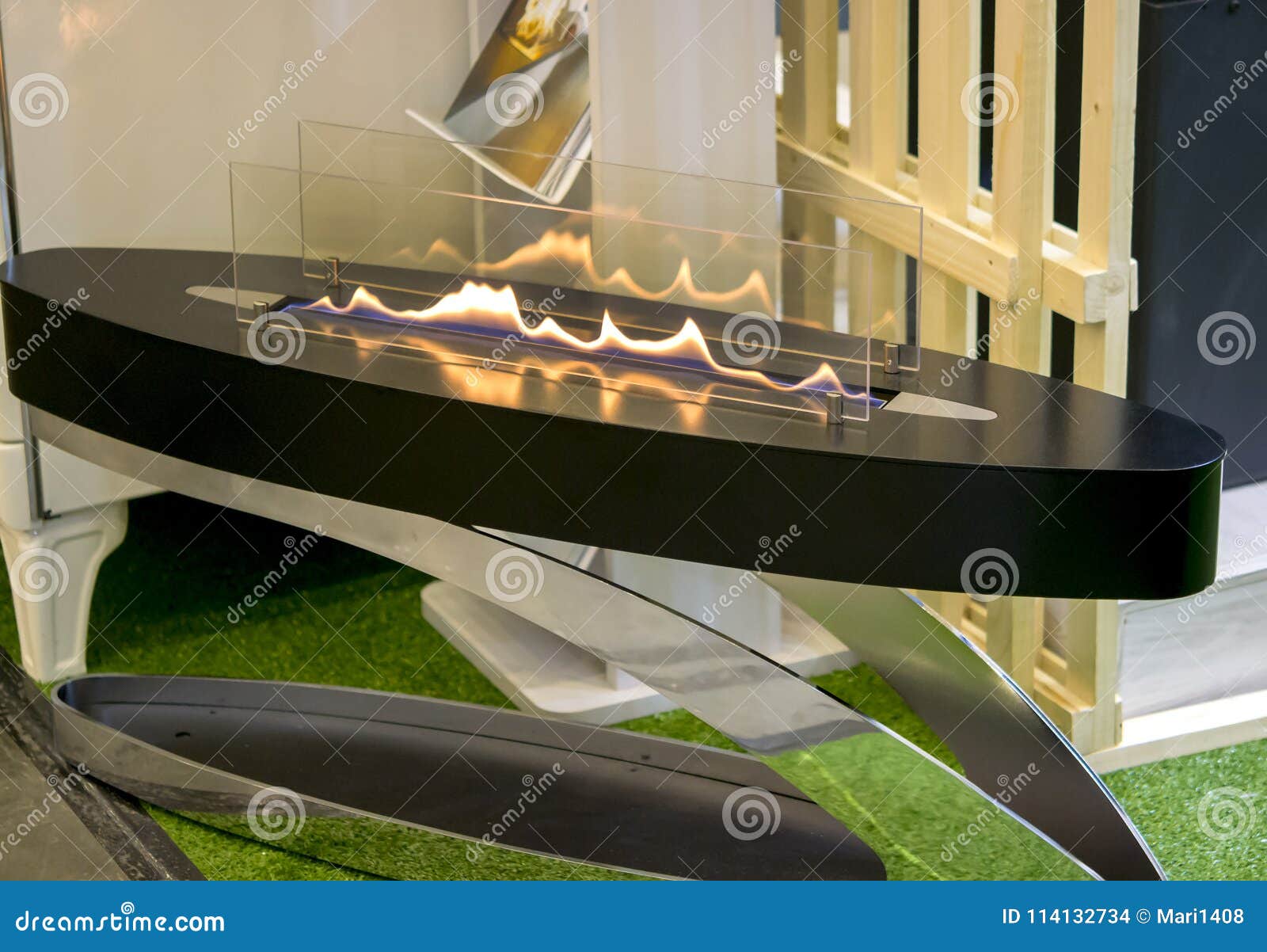 modern bio fireplot fireplace on ethanol gas.