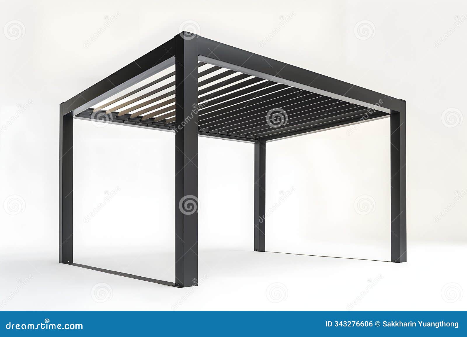 modern bioclimatic pergola  in studio setting generative ai