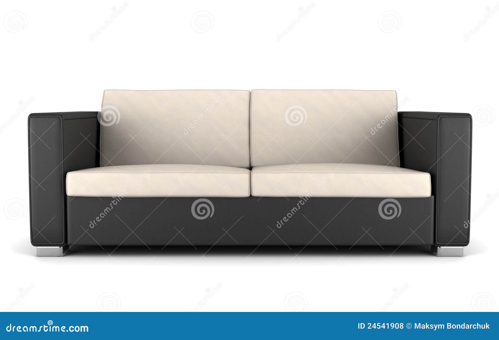 Modern Black and Beige Couch Isolated on White Stock Photo Image of