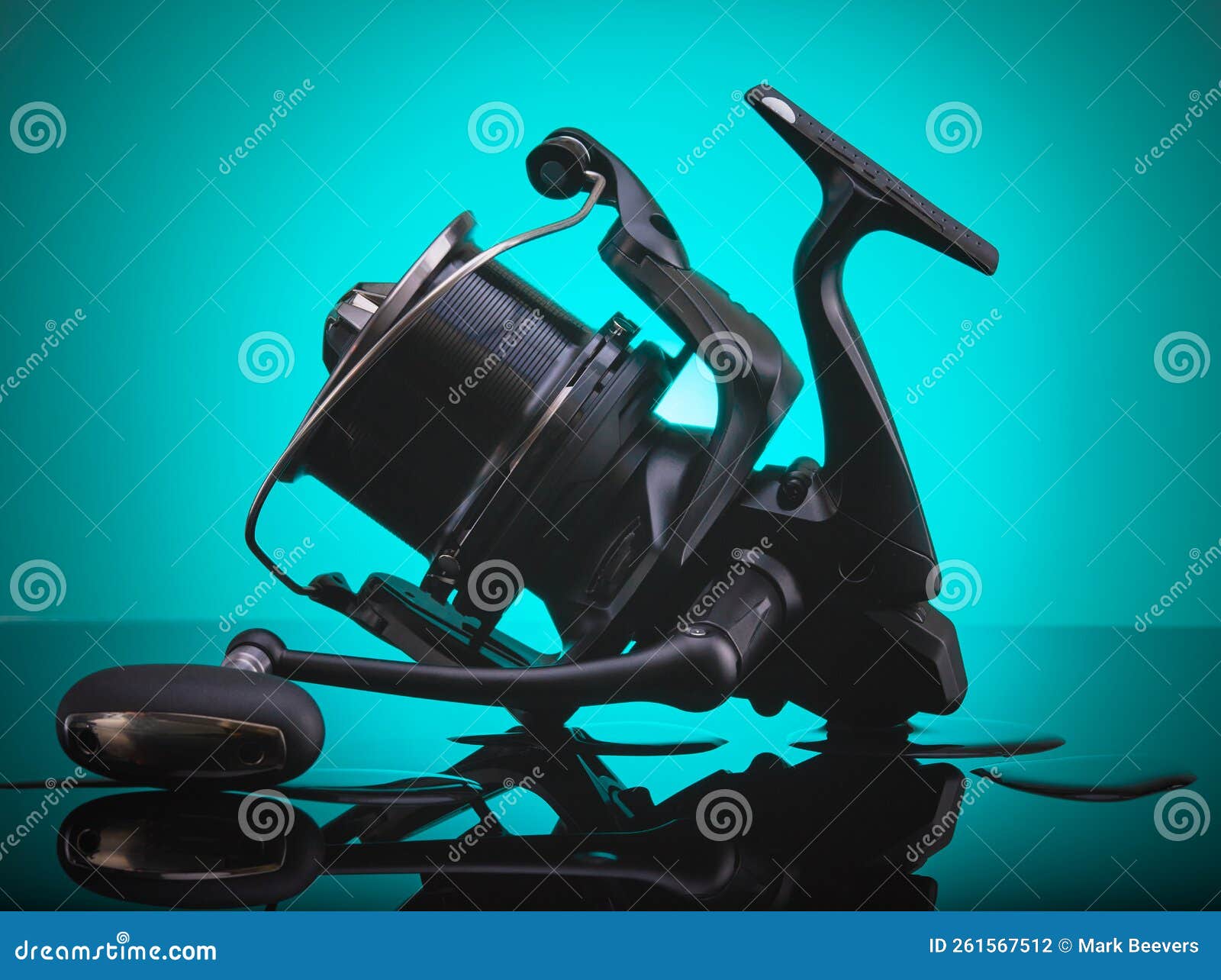 Big pit carp fishing reel. stock photo. Image of tool - 261567512