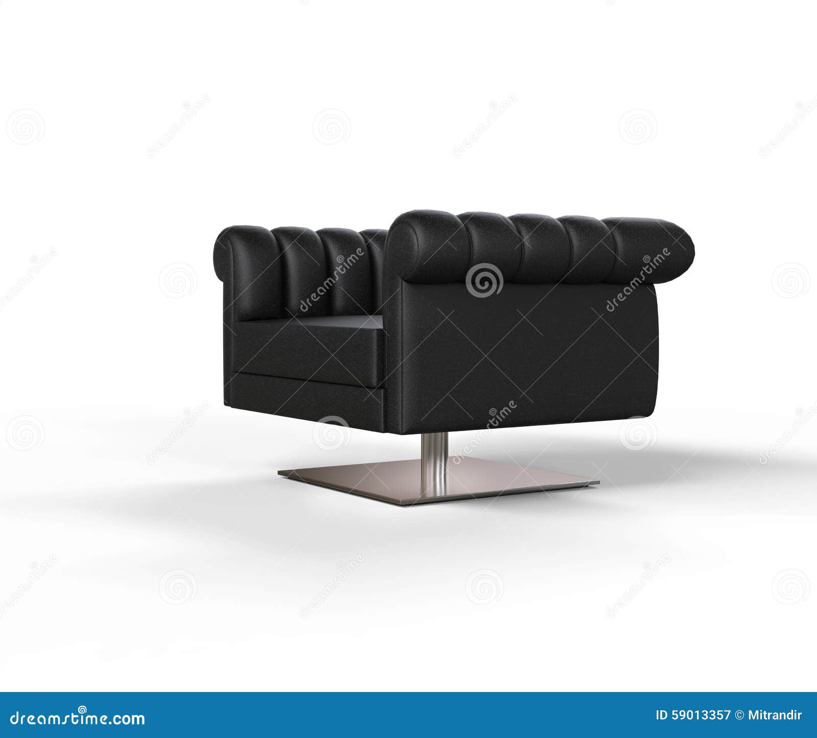 Modern Black Leather Armchair Stock Image Image of loft, fashion