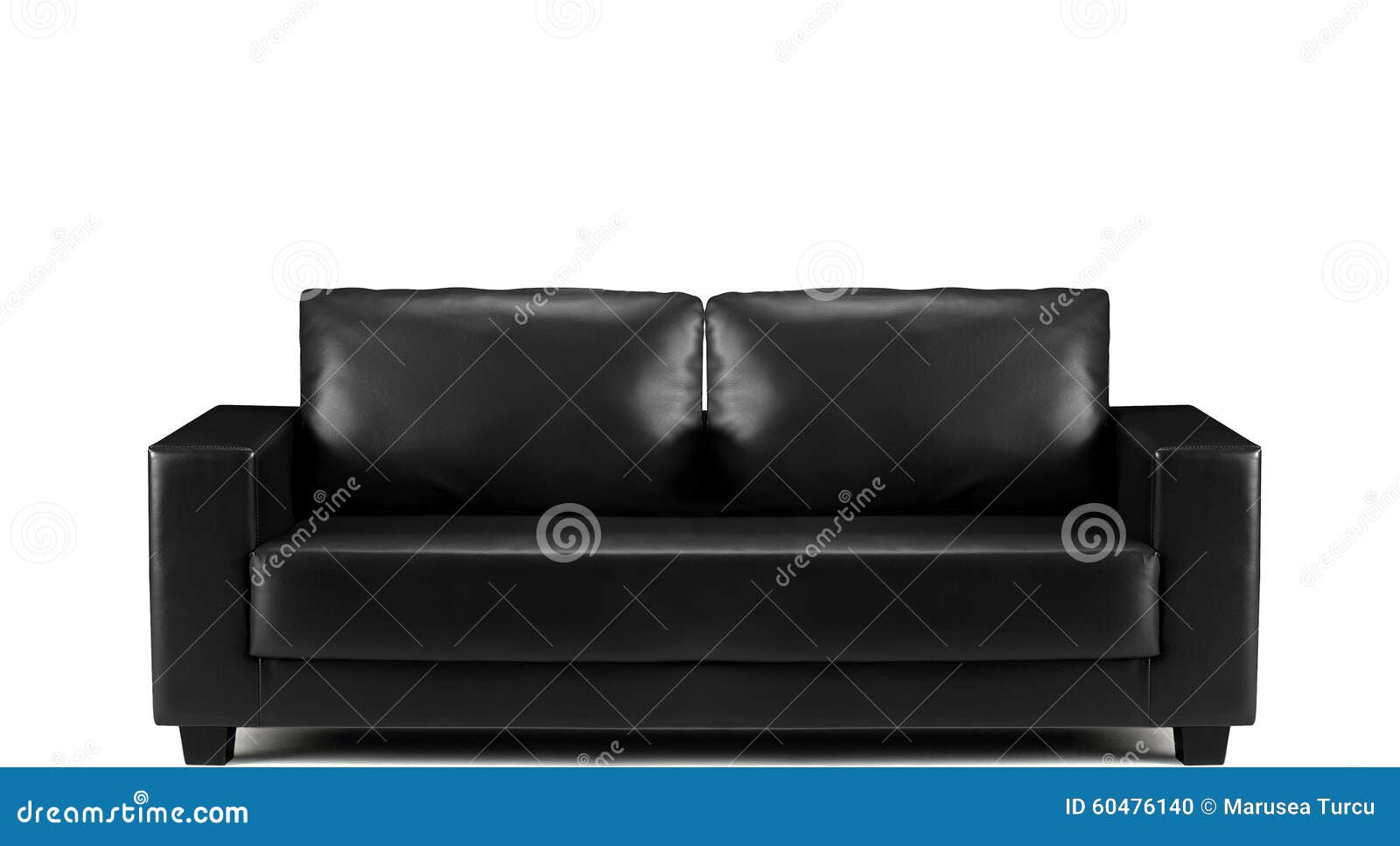 Modern Black Leather Sofa Isolated Stock Photo Image of comfortable