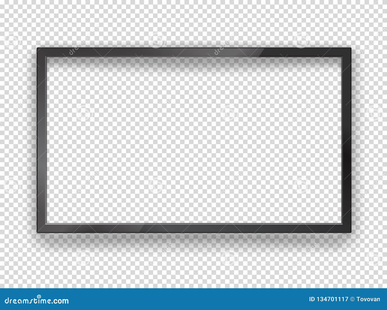 Modern Black Tv Frame with Blank Screen Stock Vector - Illustration of