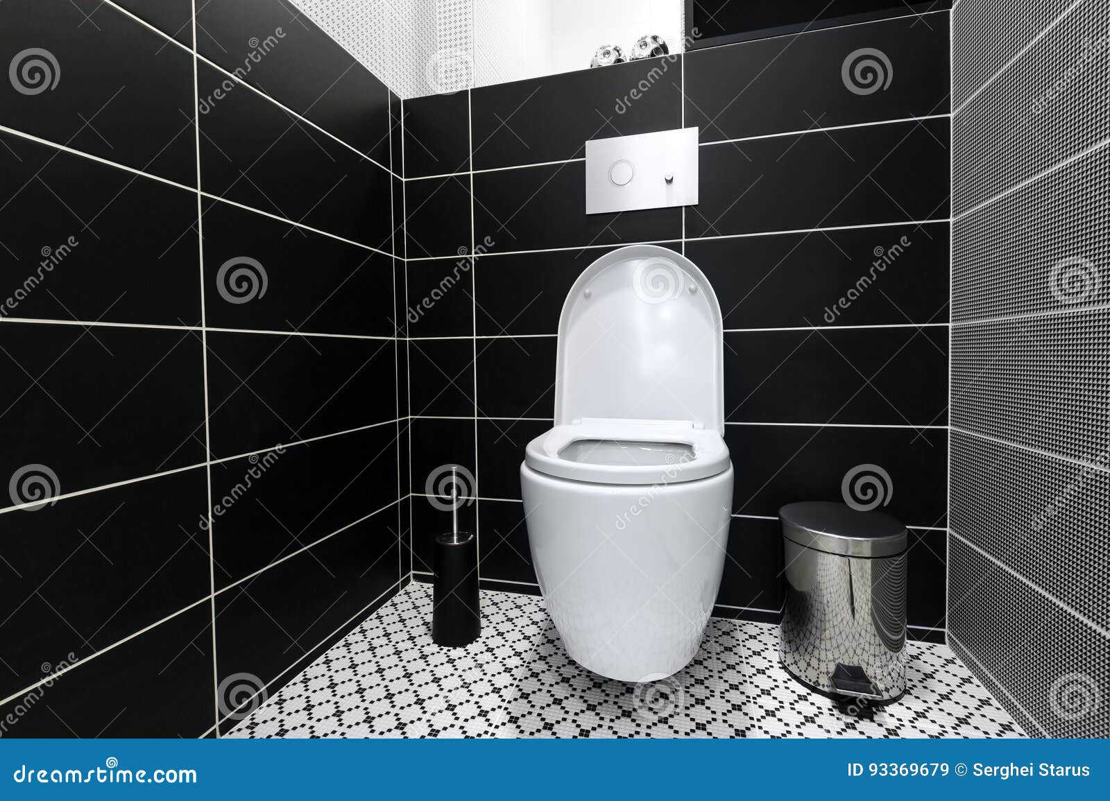 Modern Black and White Toilet Stock Image Image of restroom, bath