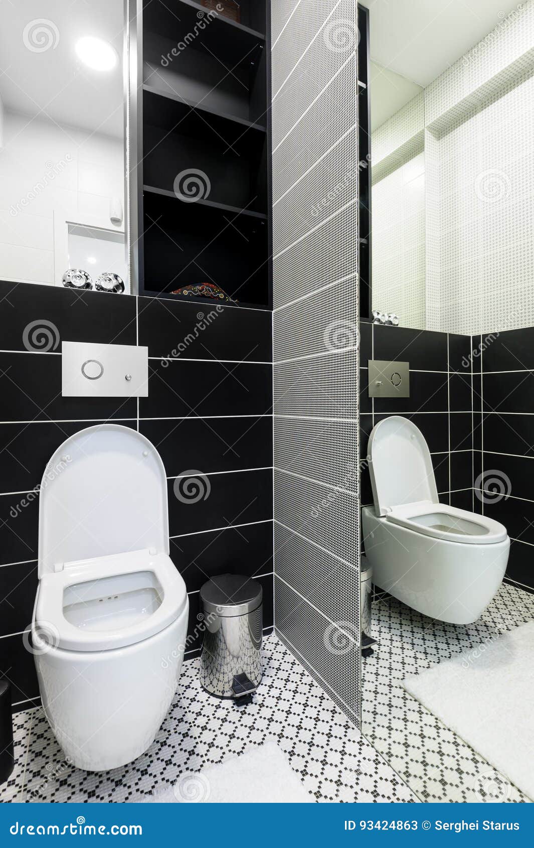 Modern Black and White Toilet Stock Image Image of style, space 93424863