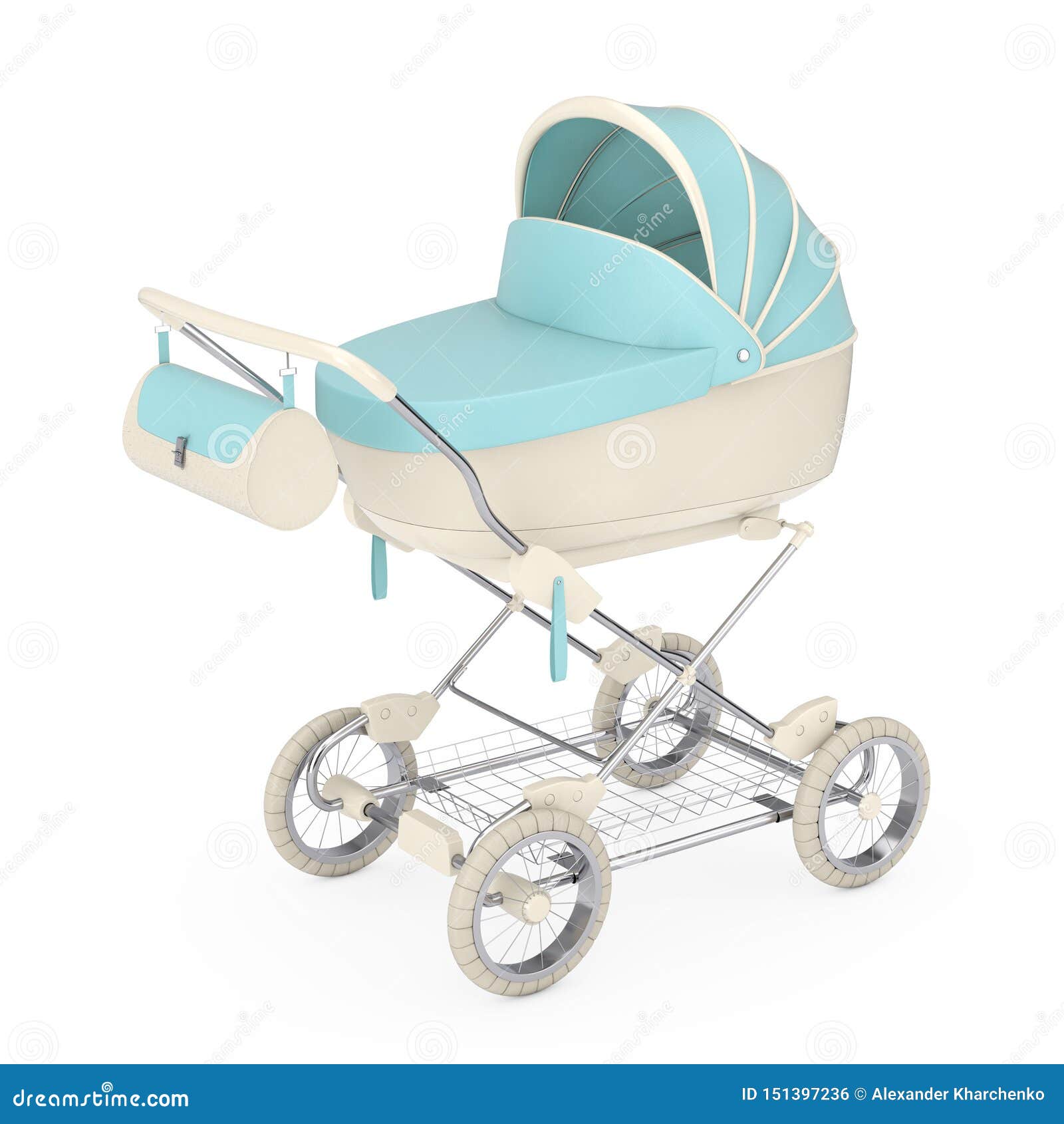 blue baby pram