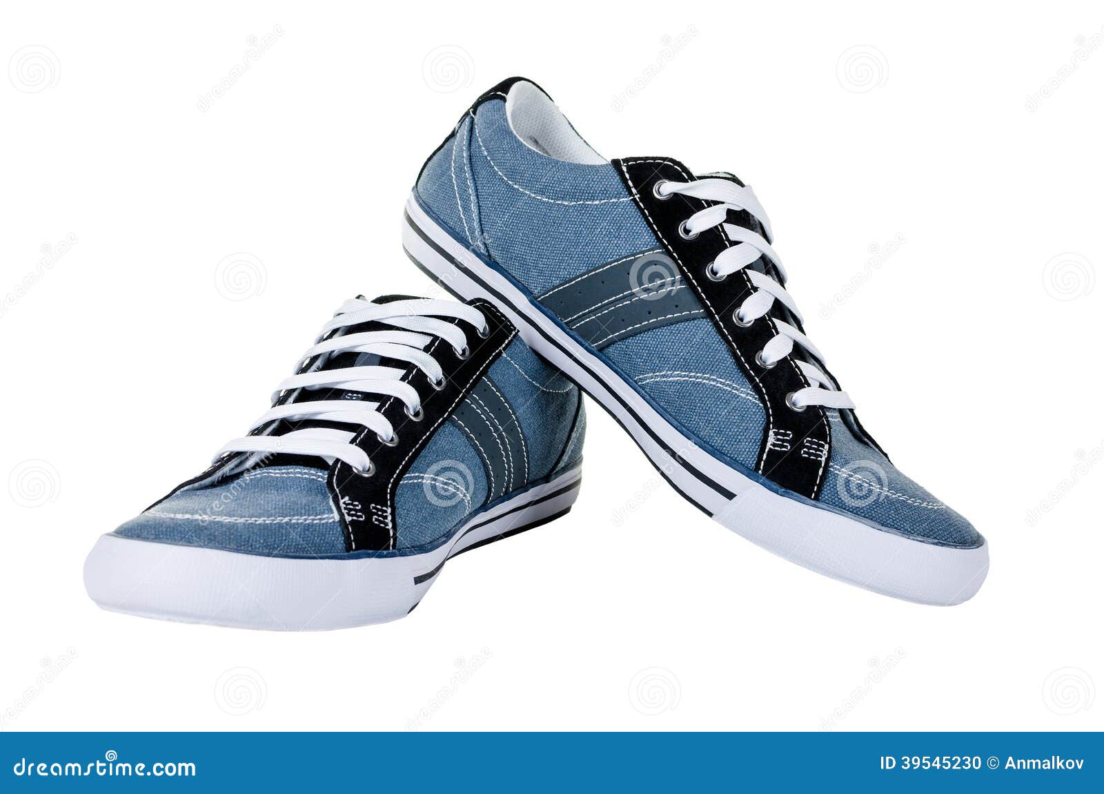 Modern Blue Gumshoes Isolated on White Stock Photo Image of fitness