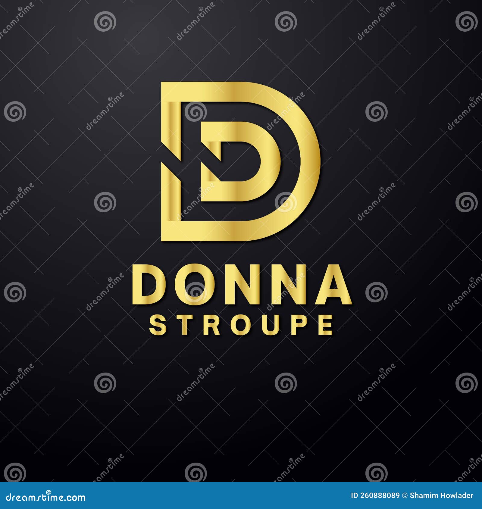Modern Bold Letter D Logo stock vector. Illustration of luxury - 260888089
