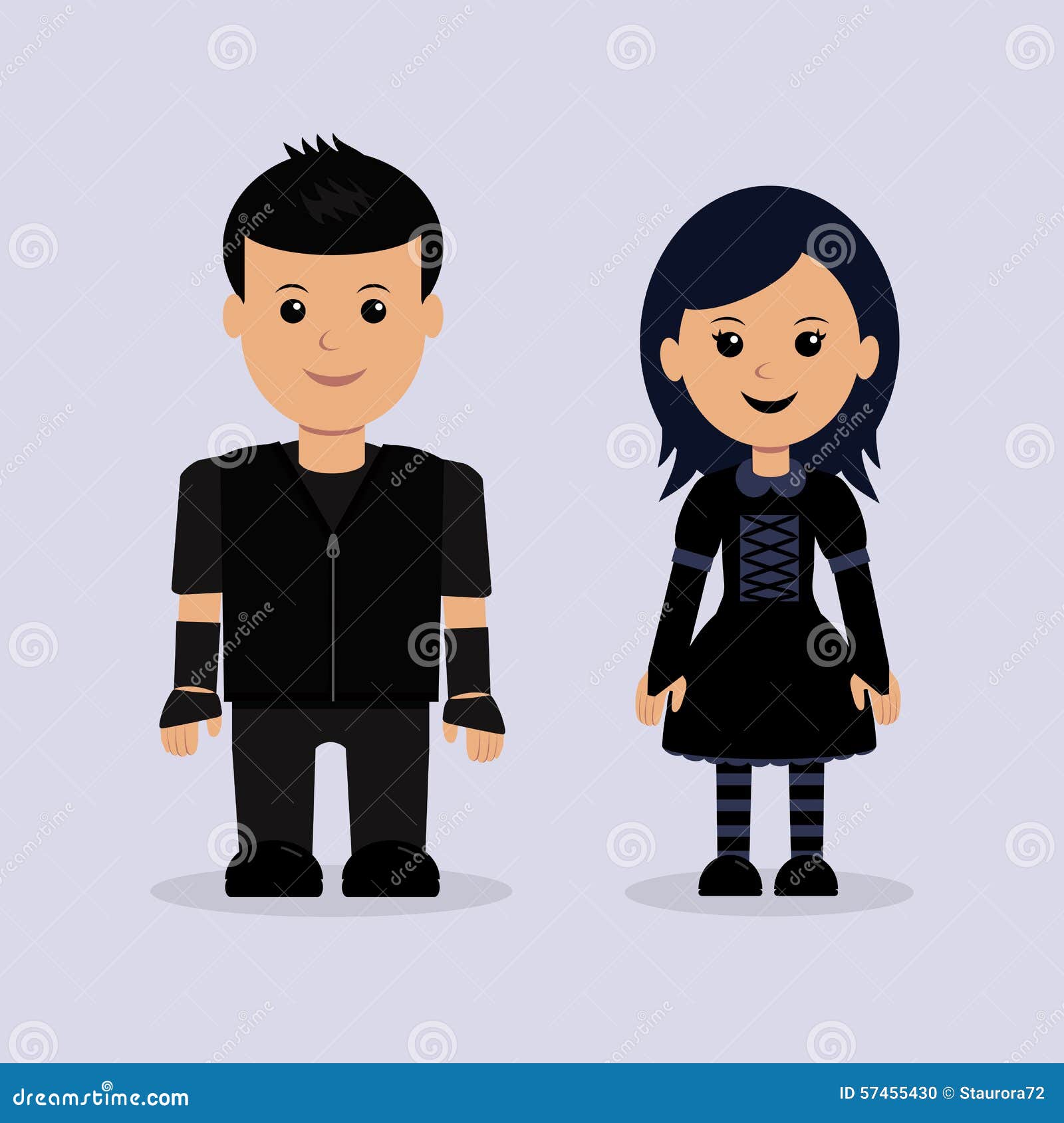 modern boy and girl related to the goths subculture