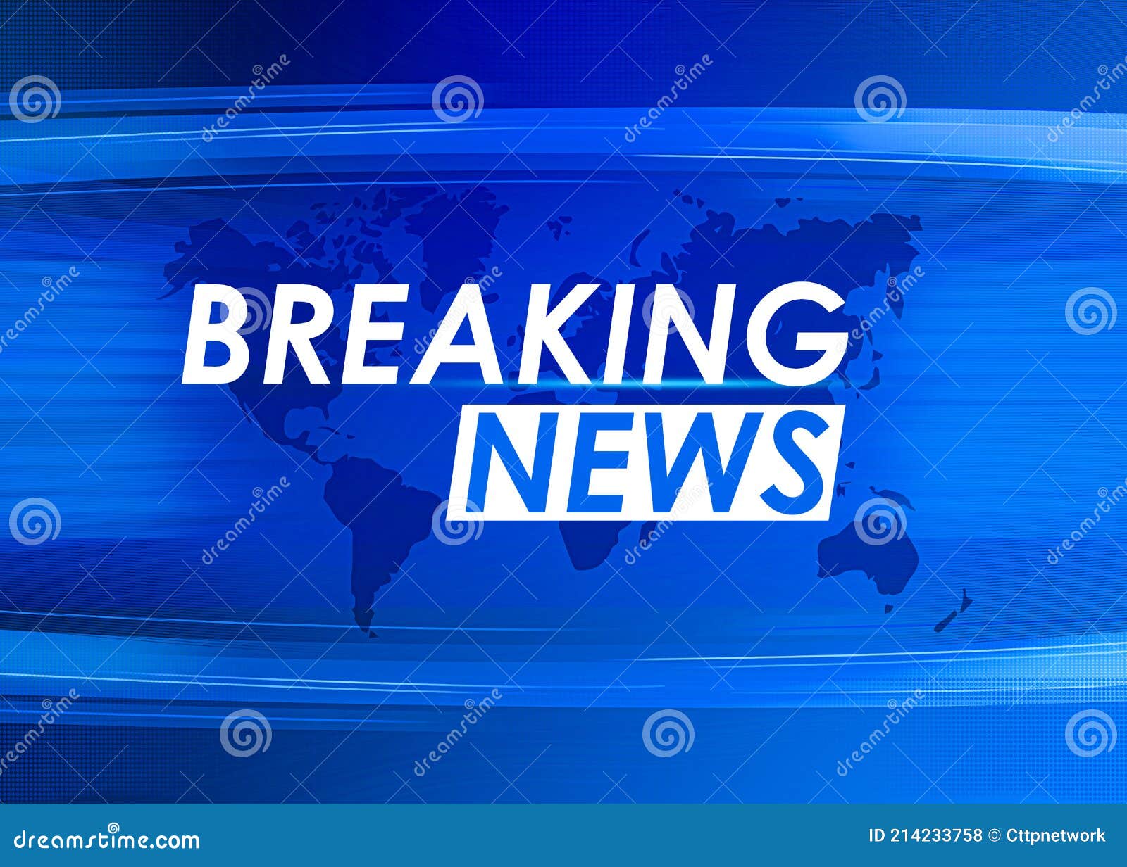 Modern Breaking News Abstract Backdrop with Blue Fast Design and World ...