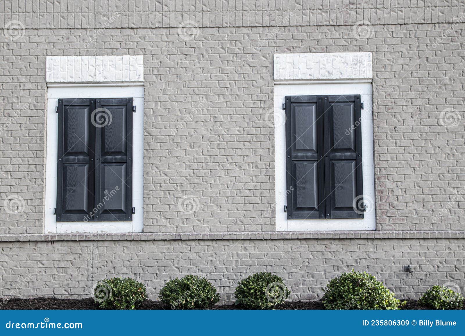 Modern Brick Architecture Black and White Trim Stock Image Image of