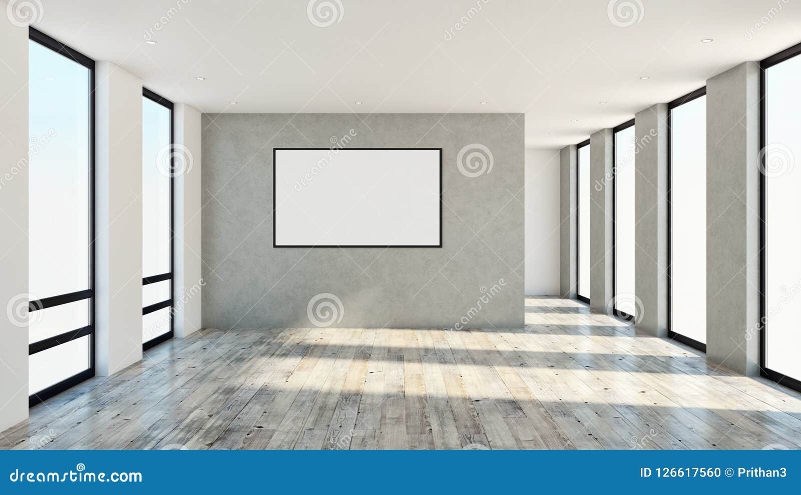 Modern Bright Interiors Apartment With Mock Up Poster ...