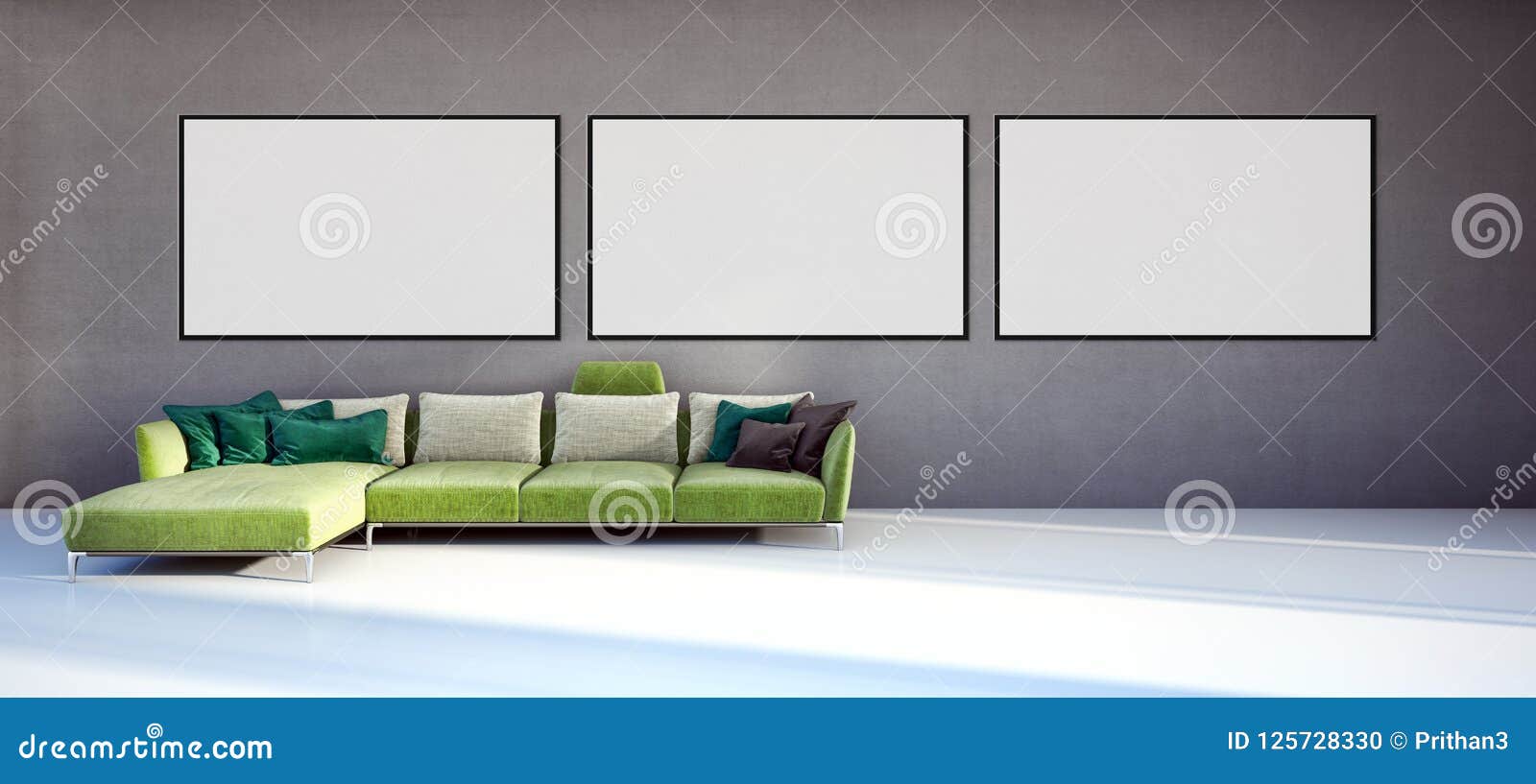 Modern Bright Interiors Apartment With Mock Up Poster ...