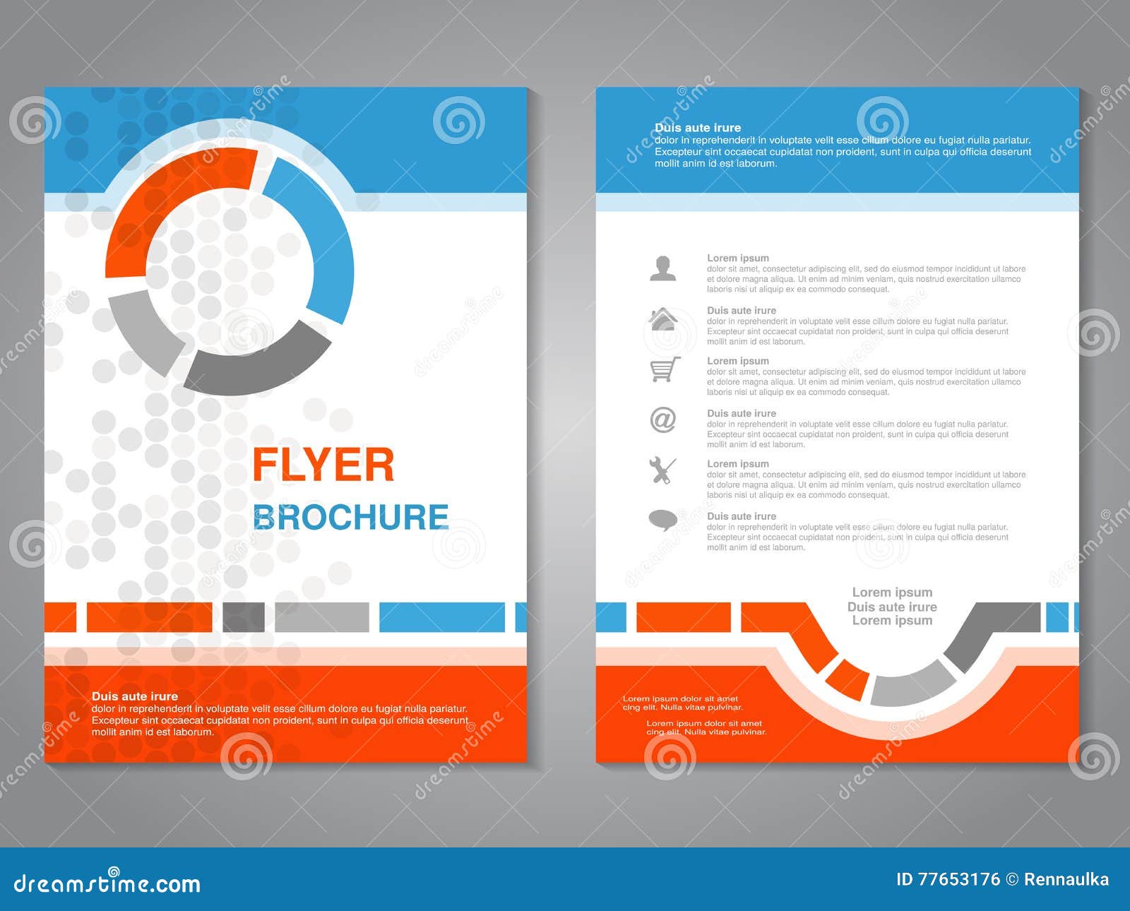 Modern Brochure Abstract Flyer With Simple Dotted Design Layout Template Aspect Ratio For Size Poster Of Blue Orange Grey Stock Vector Illustration Of Element Headline