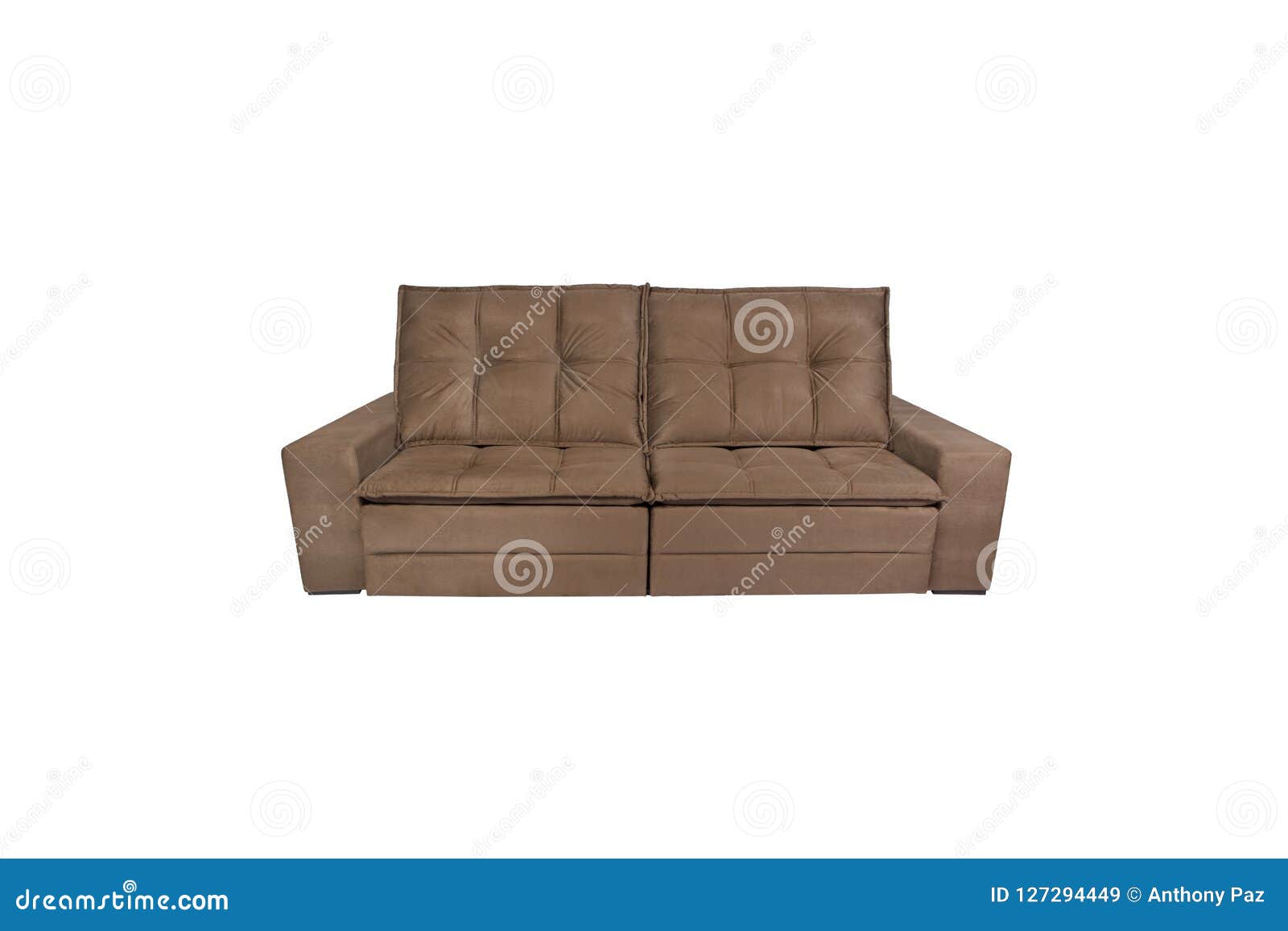 Modern Brown Suede Couch Sofa Isolated Stock Image Image of decor