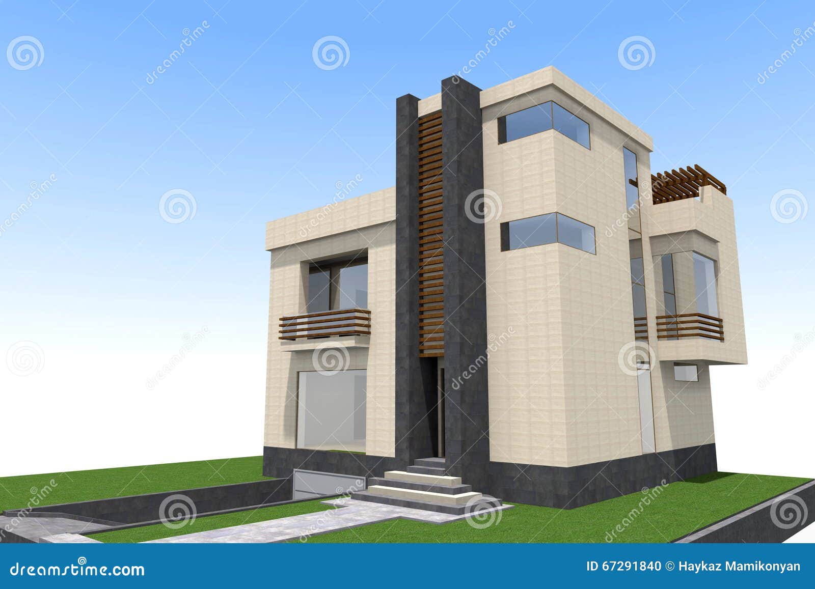 Modern Building 3d Stock Illustration Illustration Of Archicad 67291840