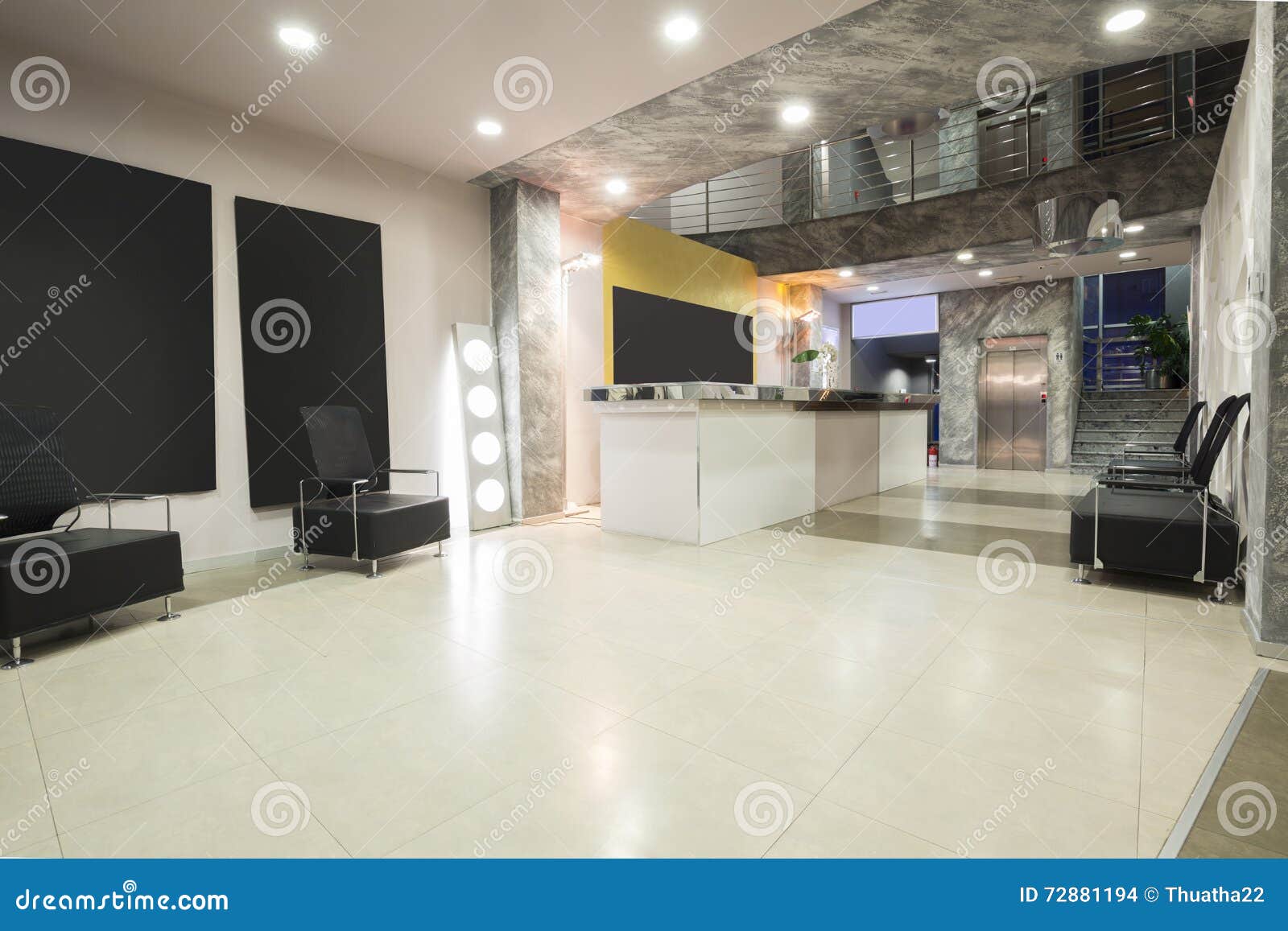 Modern Building Lobby With Reception Desk Stock Photo Image Of