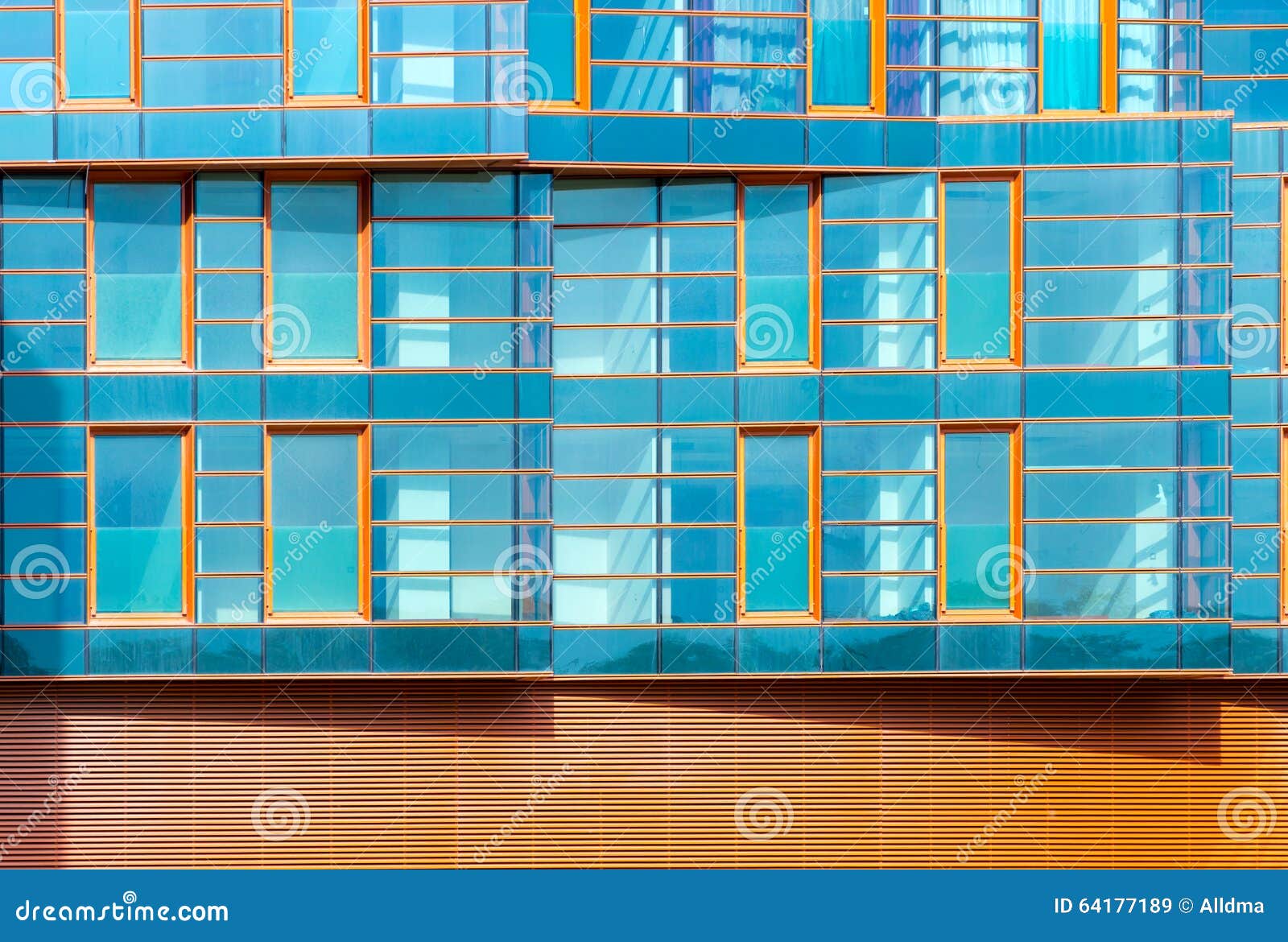 modern building mirror facade in blue tone stock image image of
