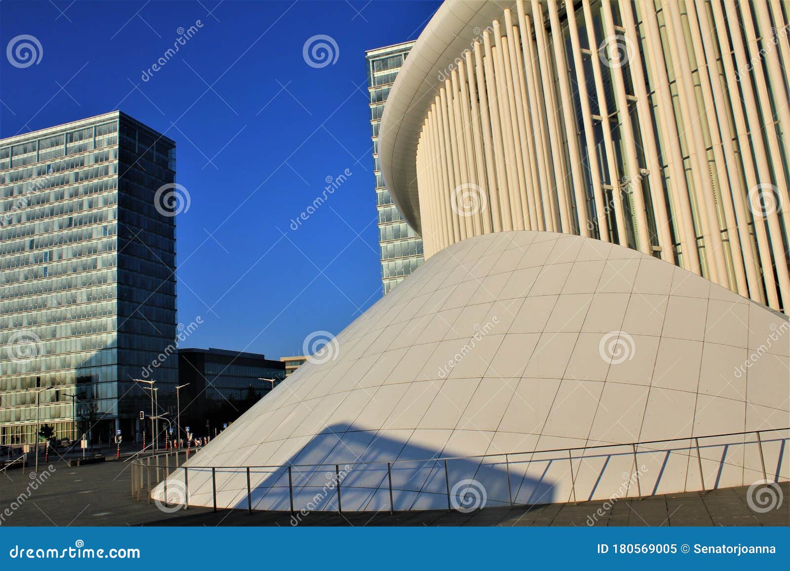a modern building of philharmonie in luxembourg city