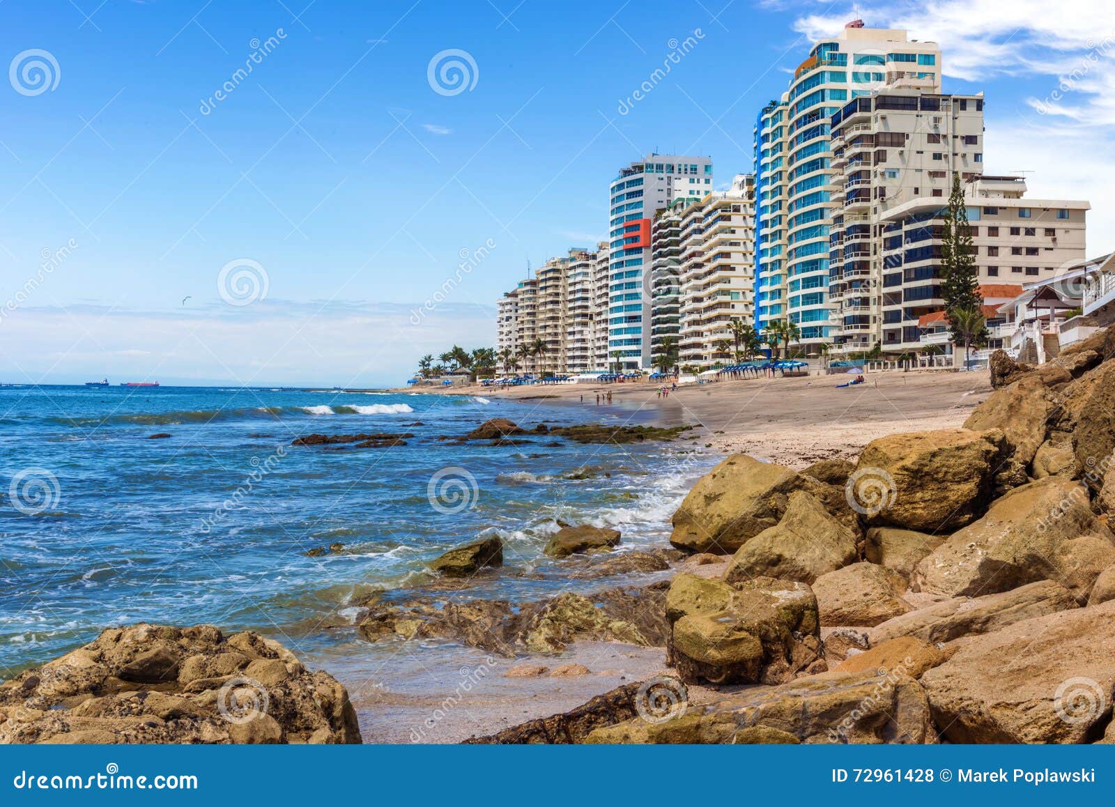 Modern Buildings at the Beach in Salinas, Ecuador. Editorial Stock ...