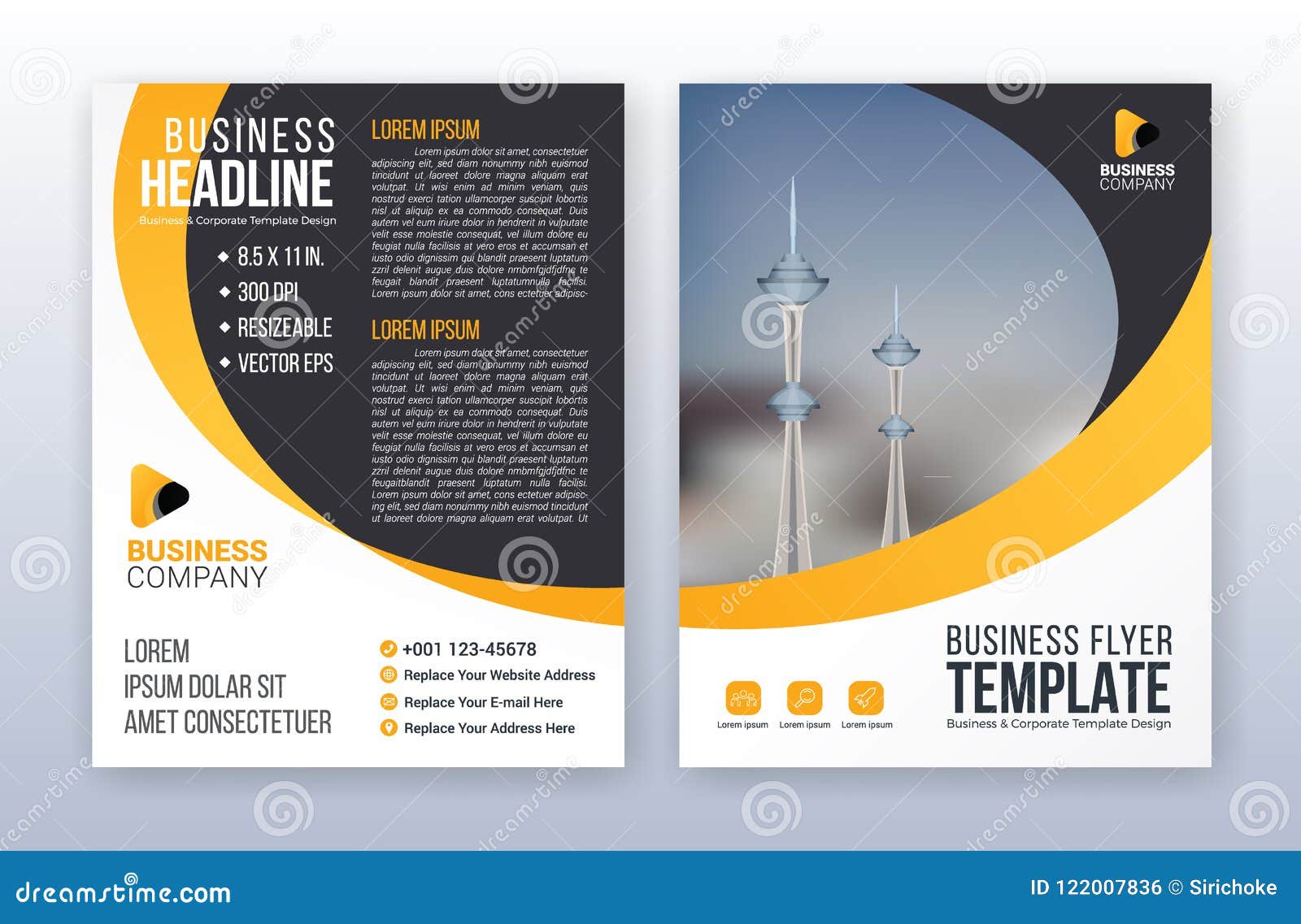 Modern Business Flyer Template Annual Report Background 8 5 X Stock Vector Illustration Of Concept Document 122007836
