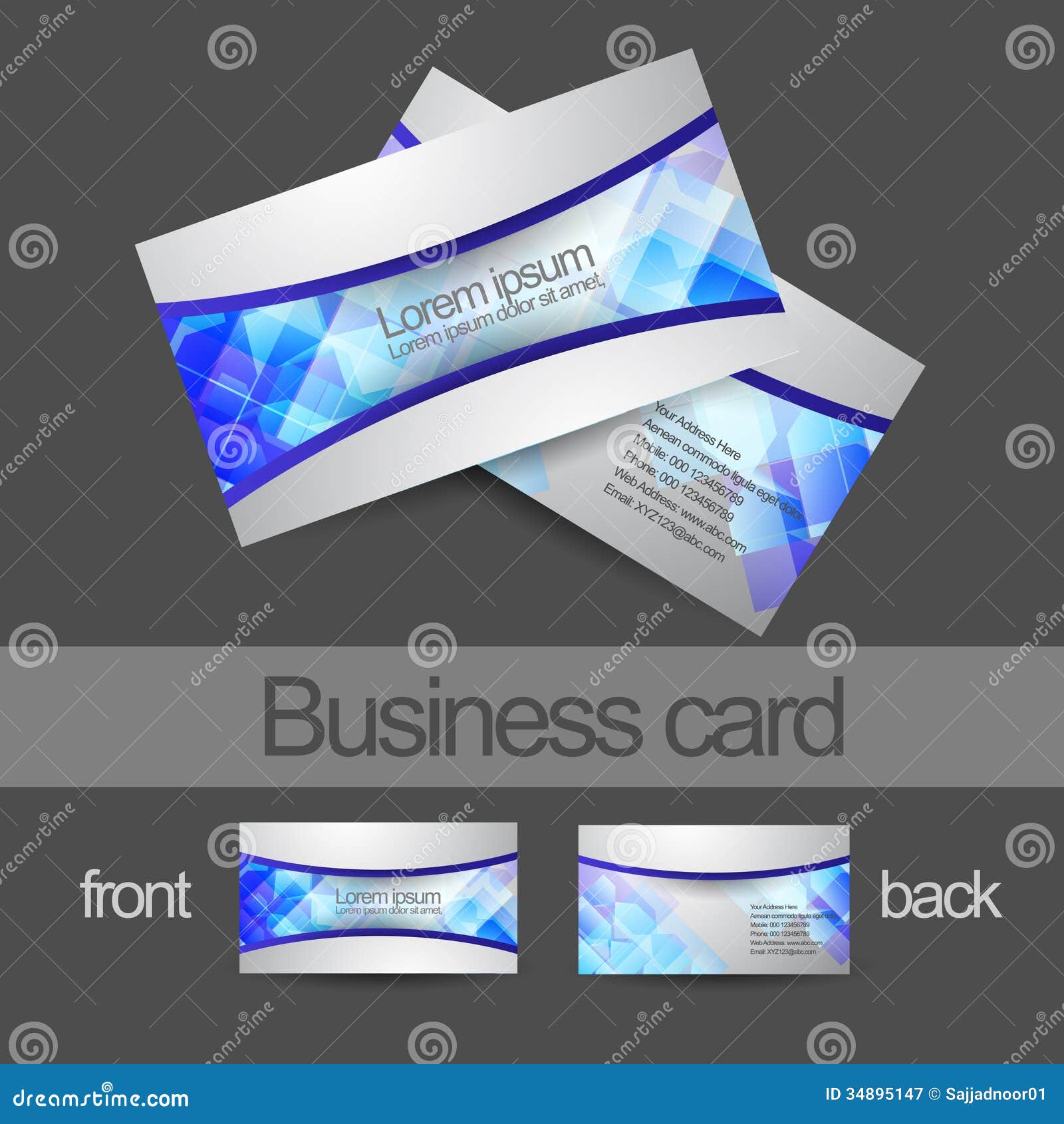 Modern Business card stock vector. Illustration of business 34895147
