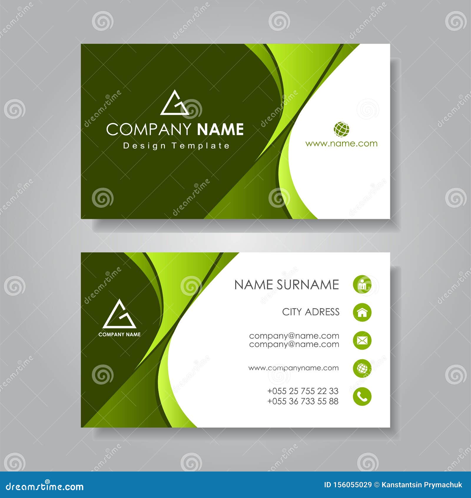 Modern Business Card Template Flat Design. Vector Illustration In Modern Business Card Design Templates