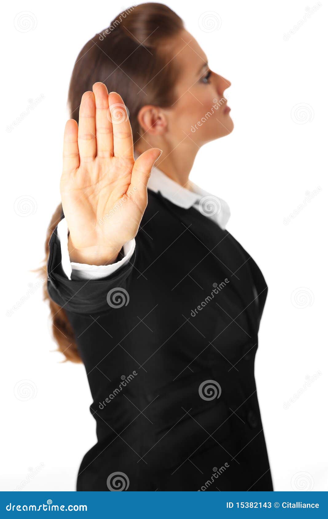 modern business woman showing stop gesture