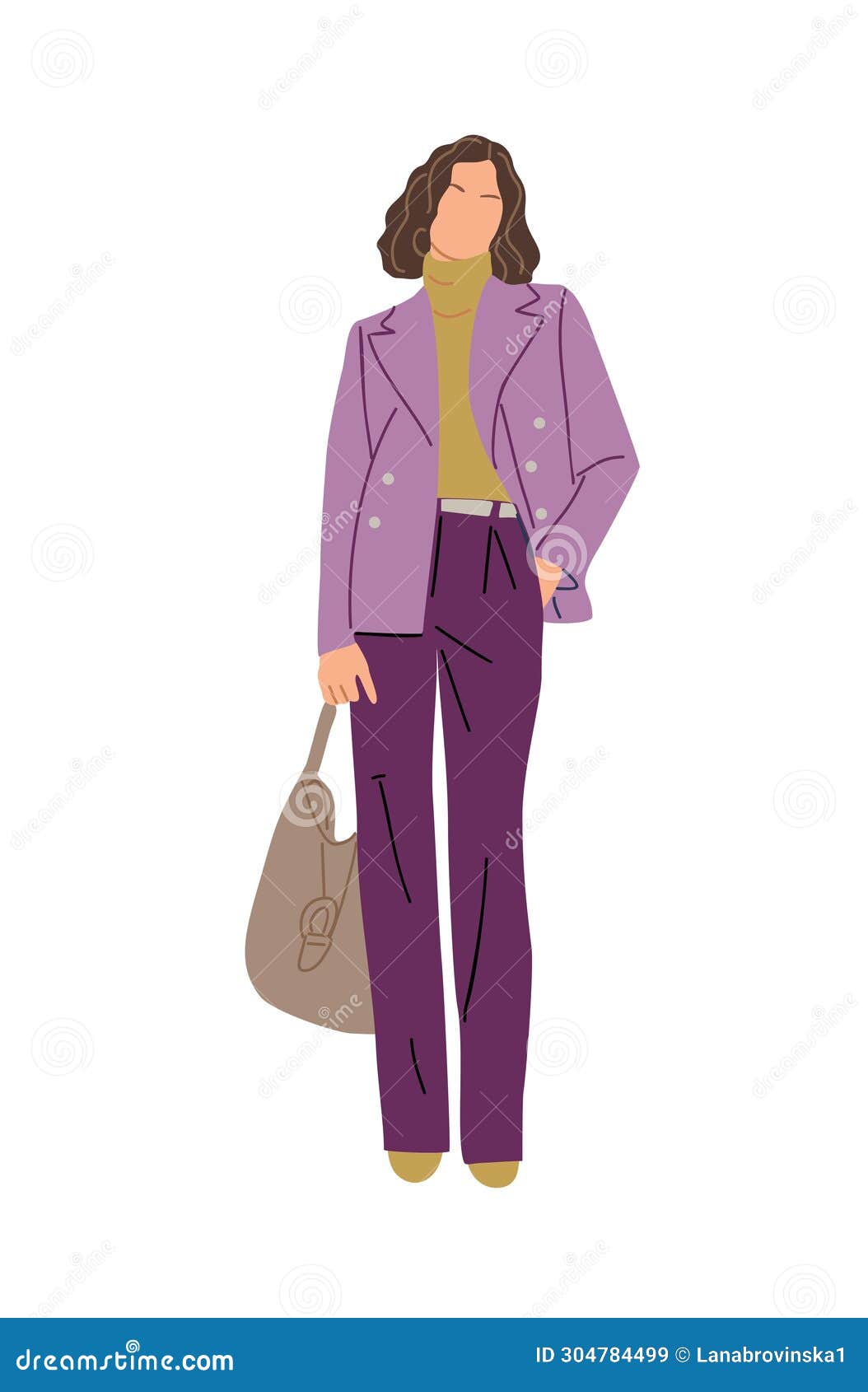 Modern Business Woman in Stylish Office Look. Stock Illustration ...