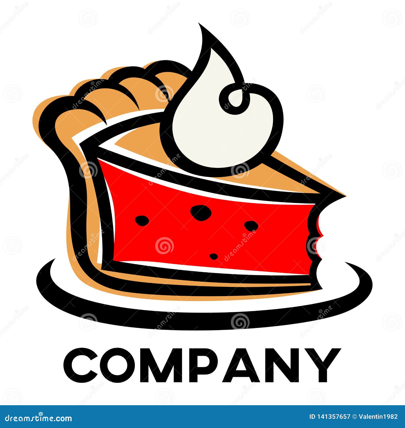Modern Cake Logo Vector Illustration Stock Vector Illustration Of Logo Cafe
