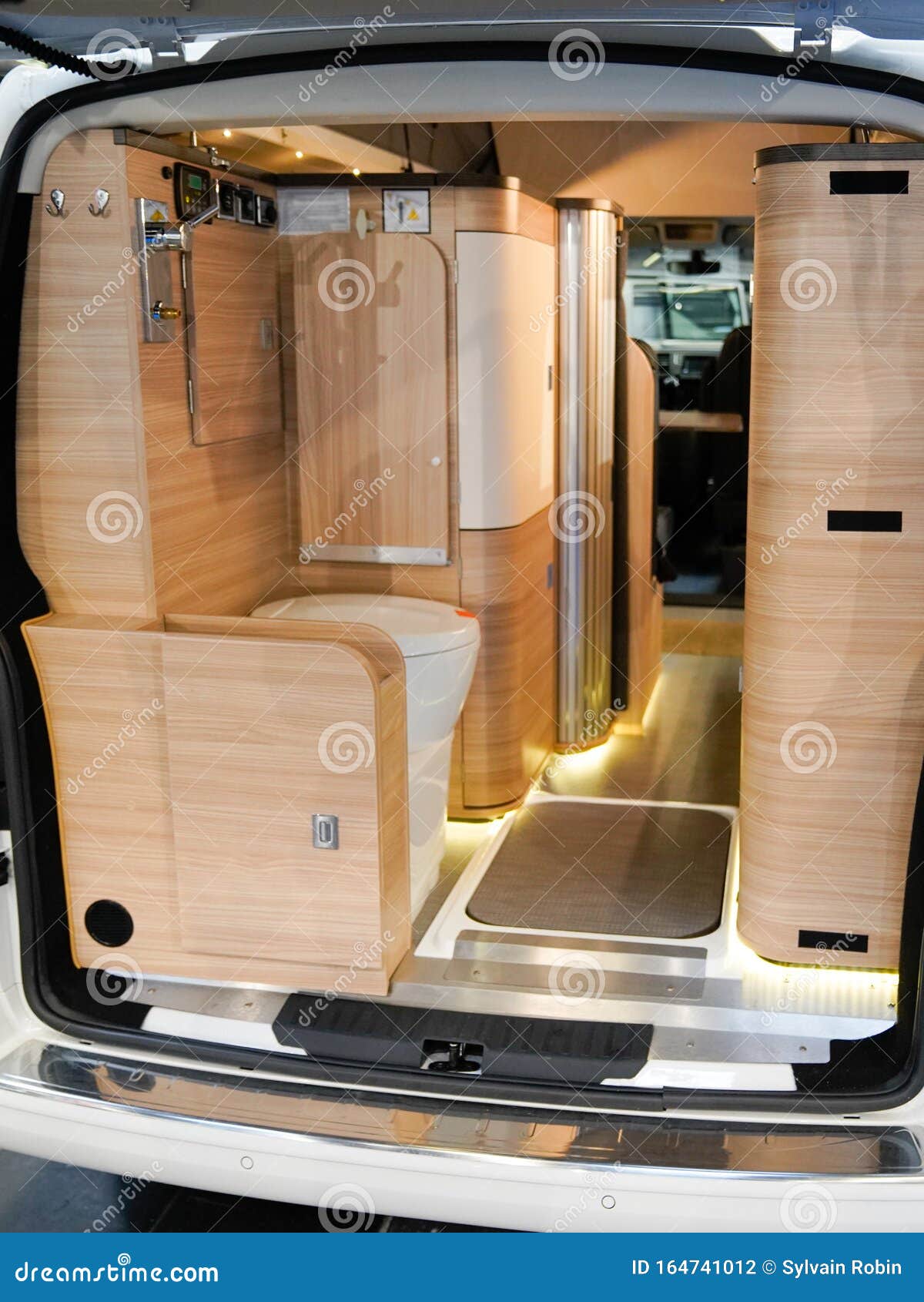Modern Camper Inside Van Back Interior Bed Stock Photo Image of