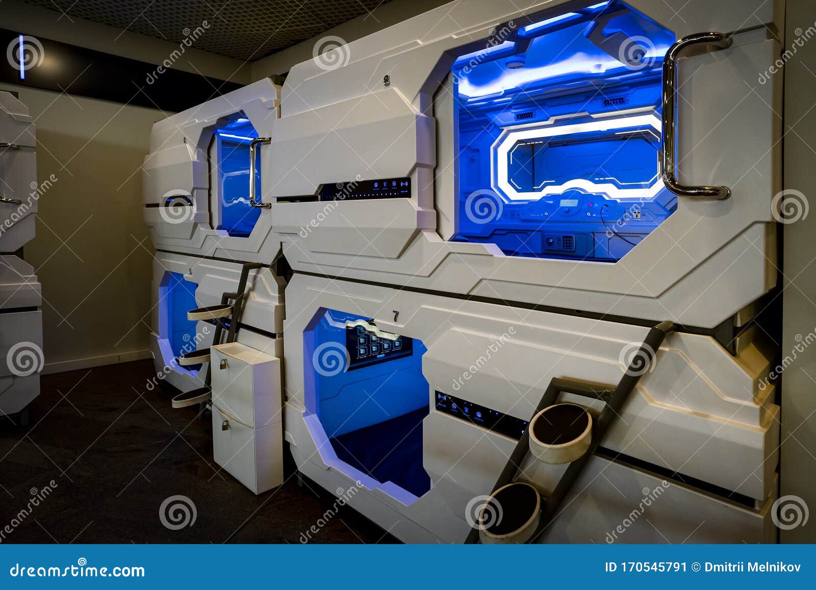 Modern Capsules for Sleeping at Airport Stock Image Image of room