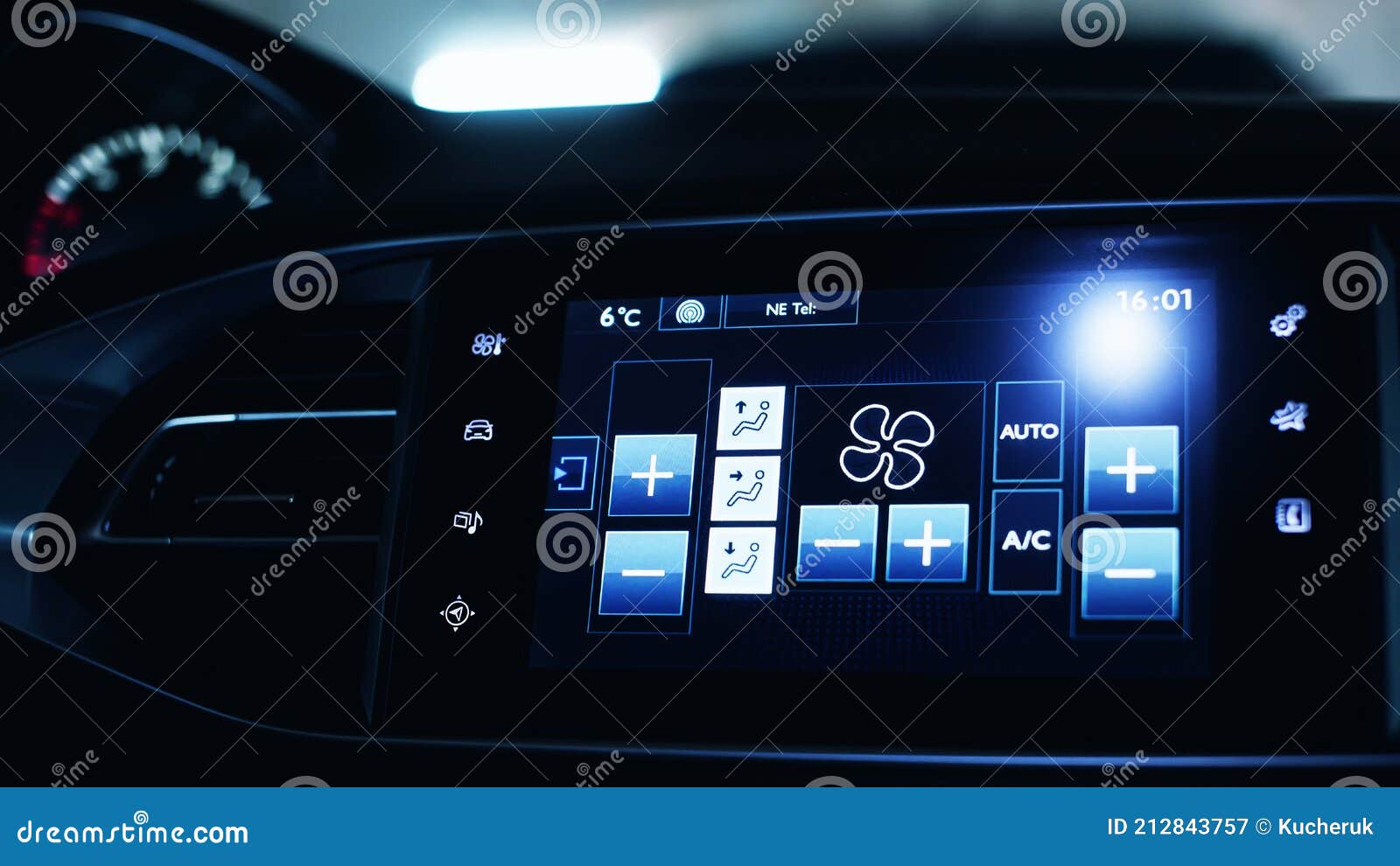 Modern Car Climate Control Panel Display for Driver and Passenger Stock