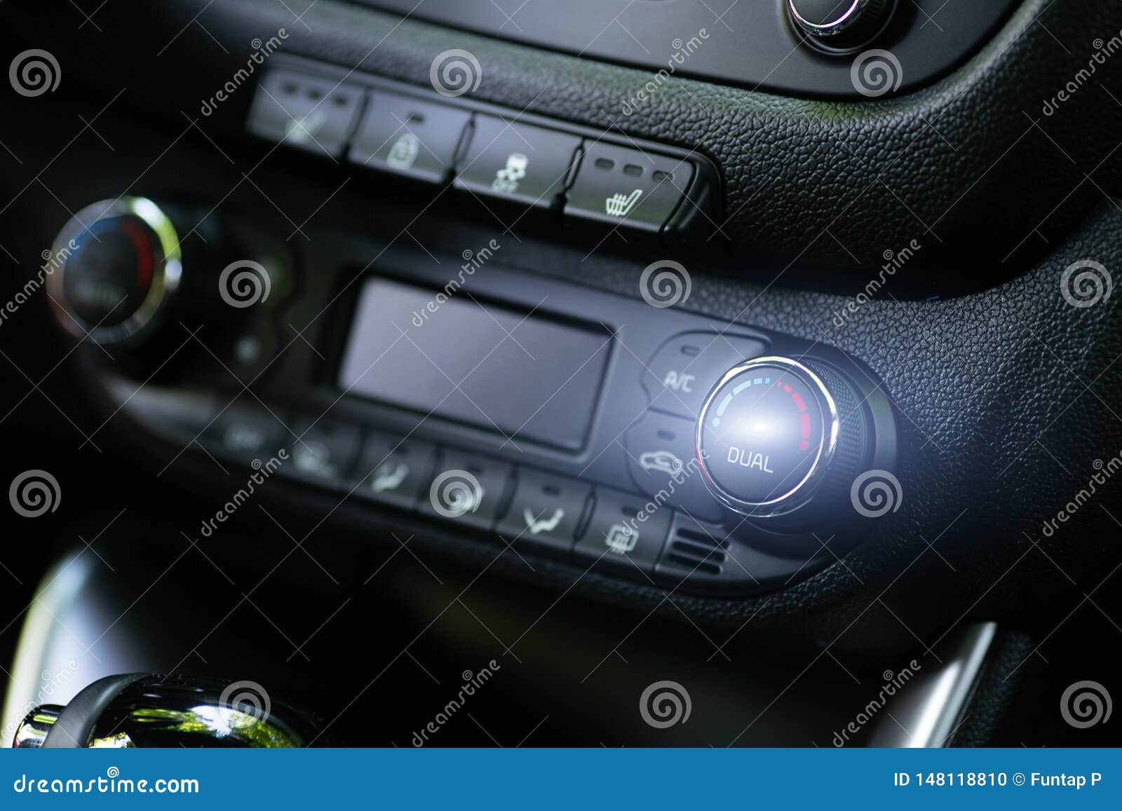 Modern Car Dashboard. Screen Multimedia System. Climate Control Stock