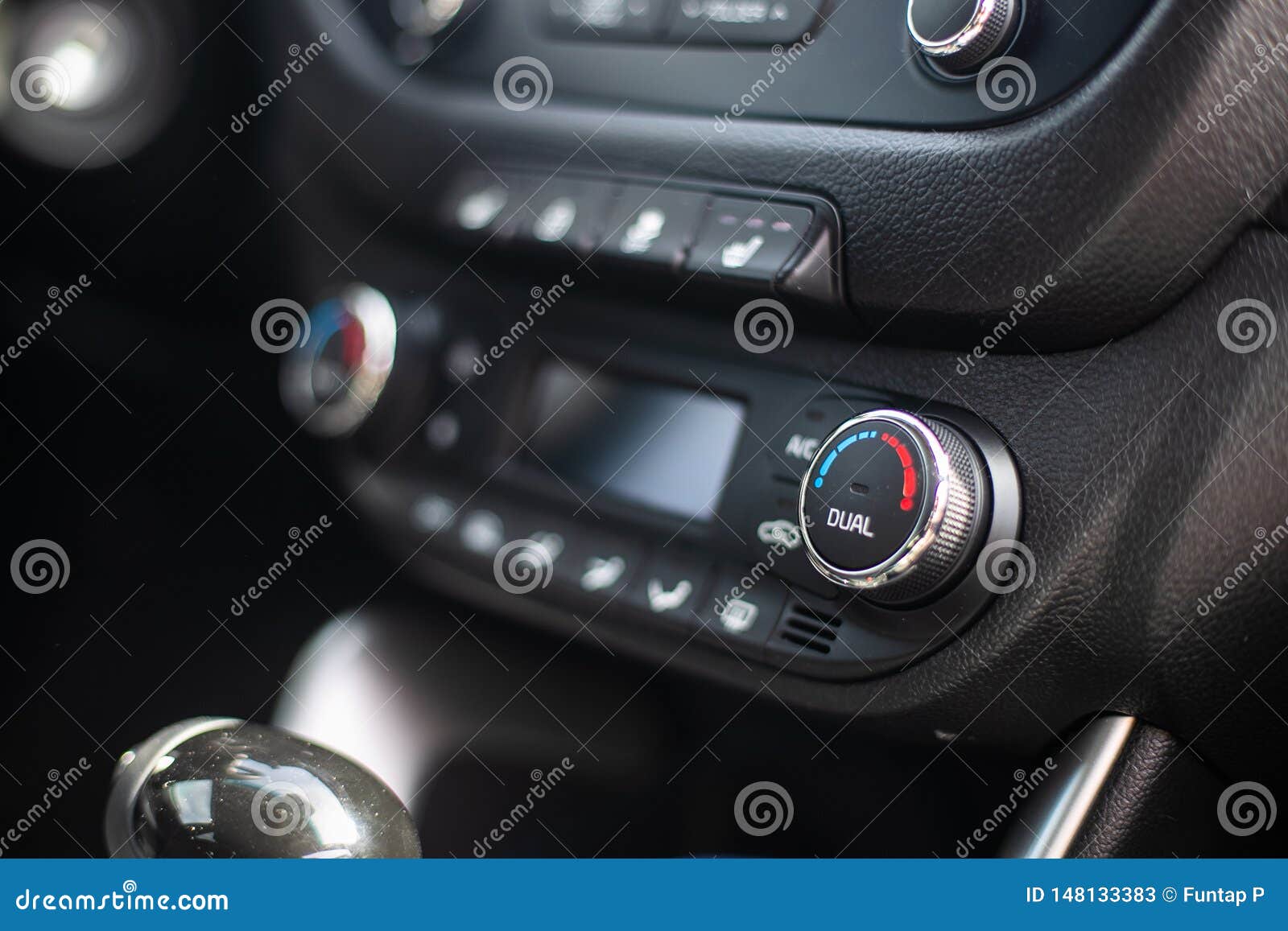 Modern Car Dashboard. Screen Multimedia System. Climate Control Stock