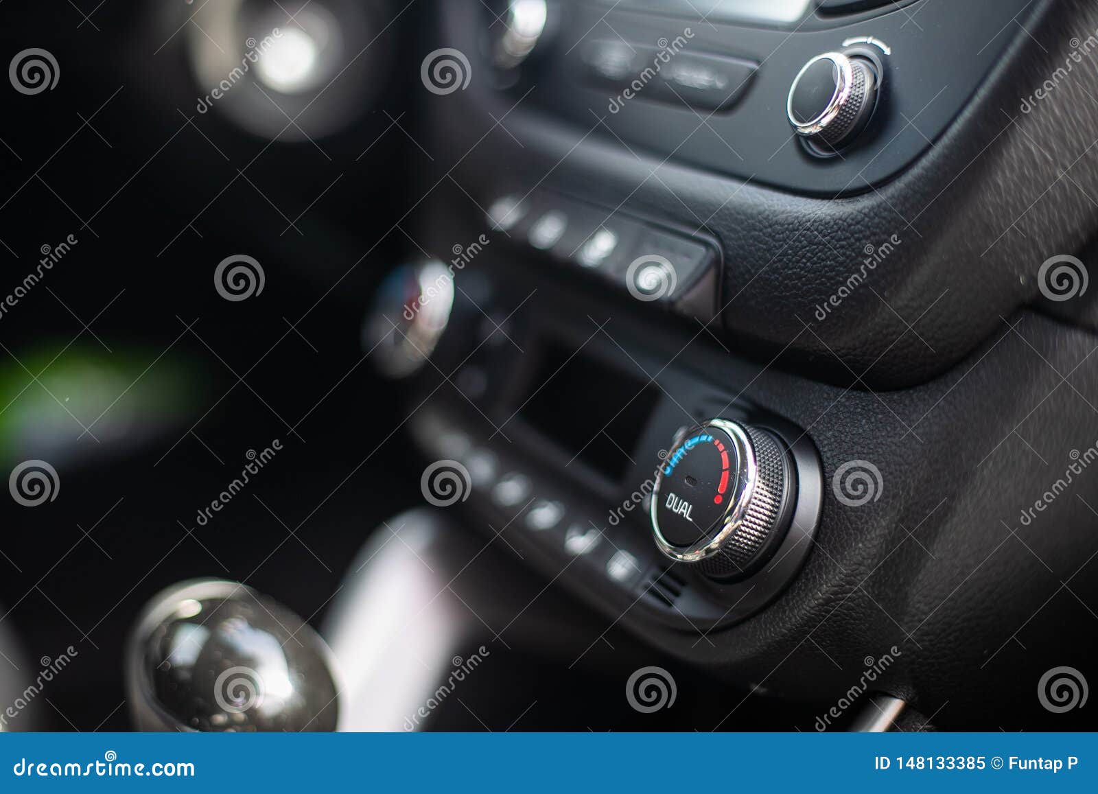 Modern Car Dashboard. Screen Multimedia System. Climate Control Stock