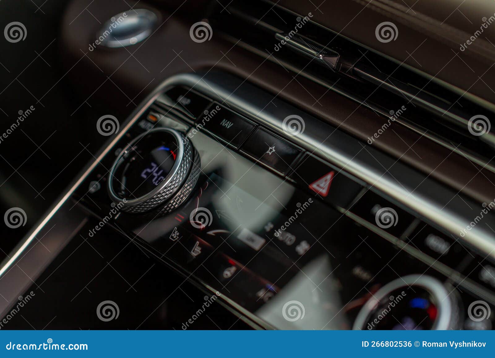 modern car. driverâs temperature control.