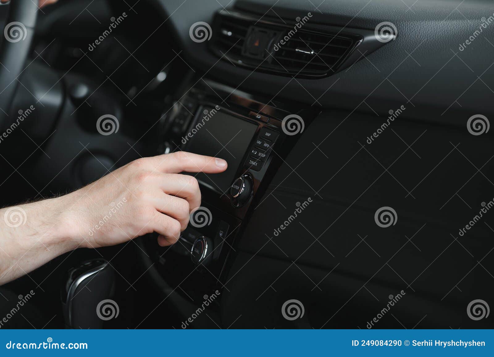 Modern Car Interior Dashboard and Steering Wheel Stock Photo Image of