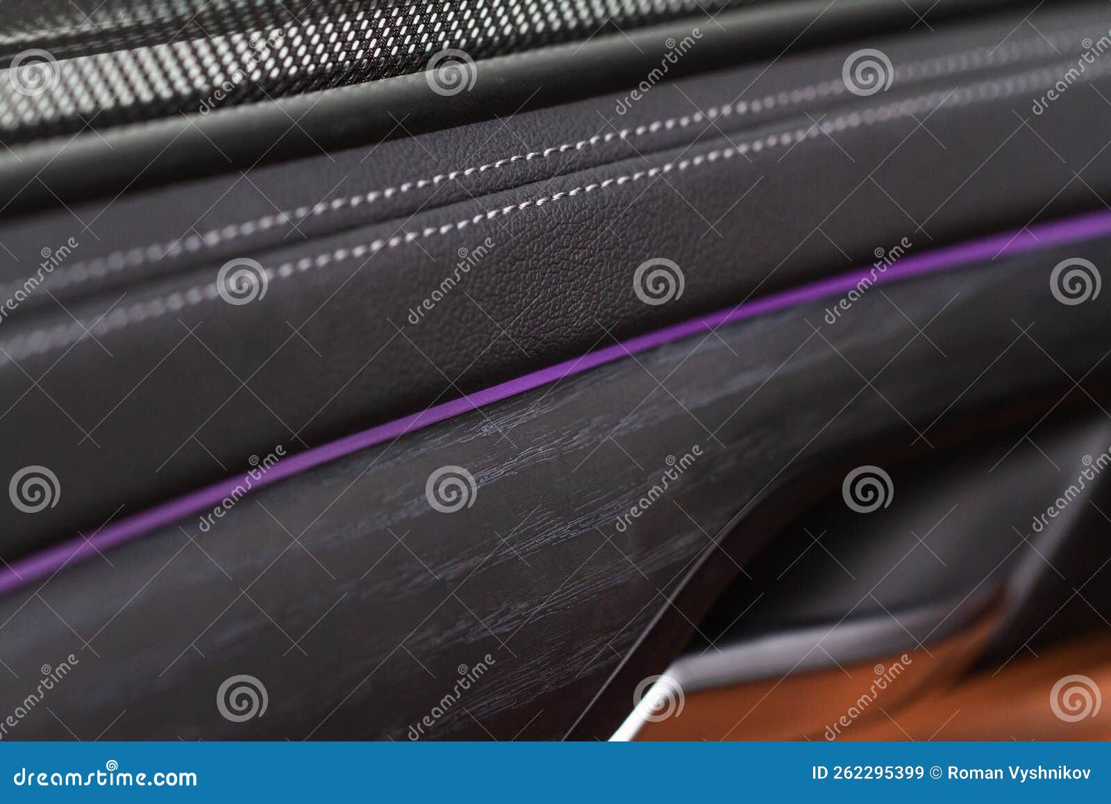 Modern Car Interior Details. Car Wooden Panel Stock Image Image of