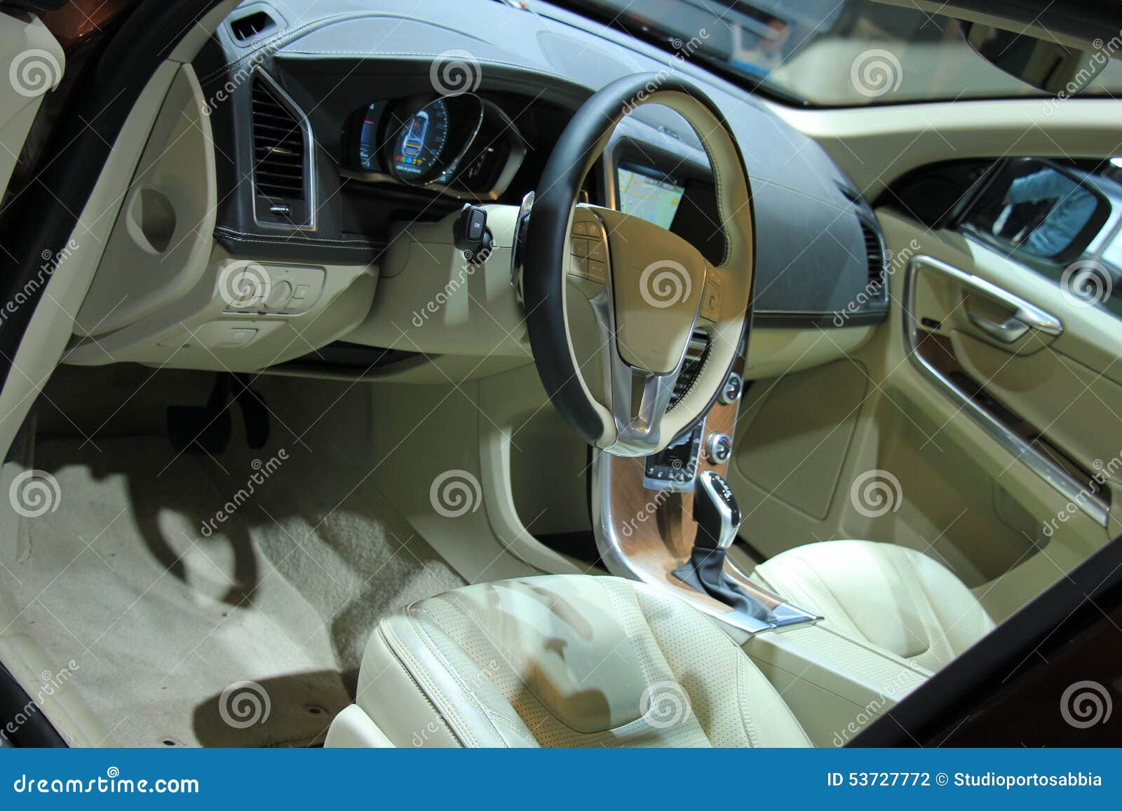 Modern car interior stock photo. Image of seat, luxury 53727772