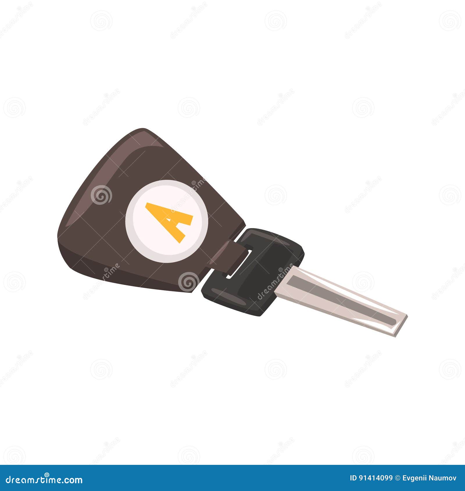 Modern Car Key. Colorful Cartoon Vector Illustration Stock Vector