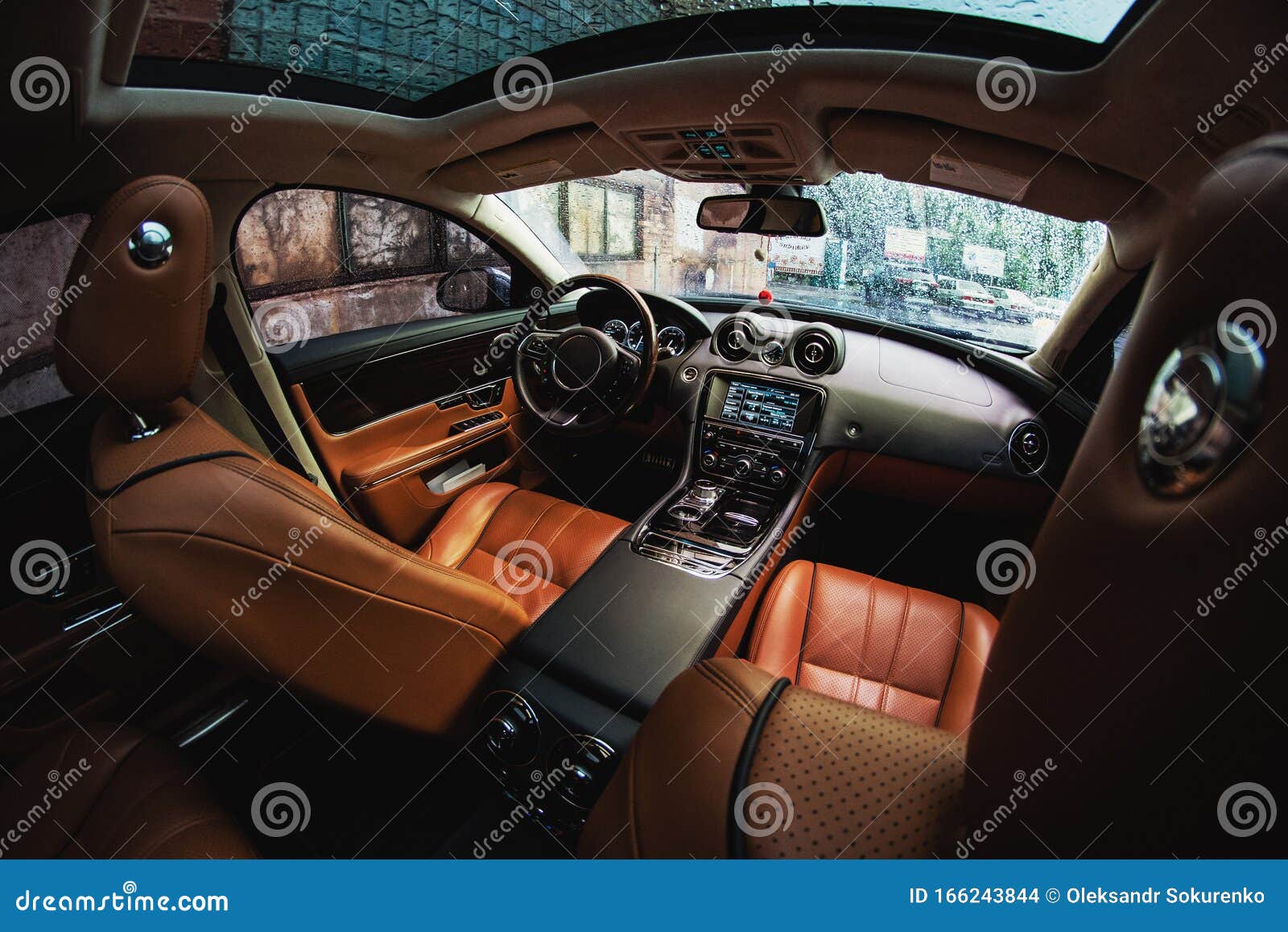 Modern Car Luxury Interior with Leather Seats Stock Photo Image of