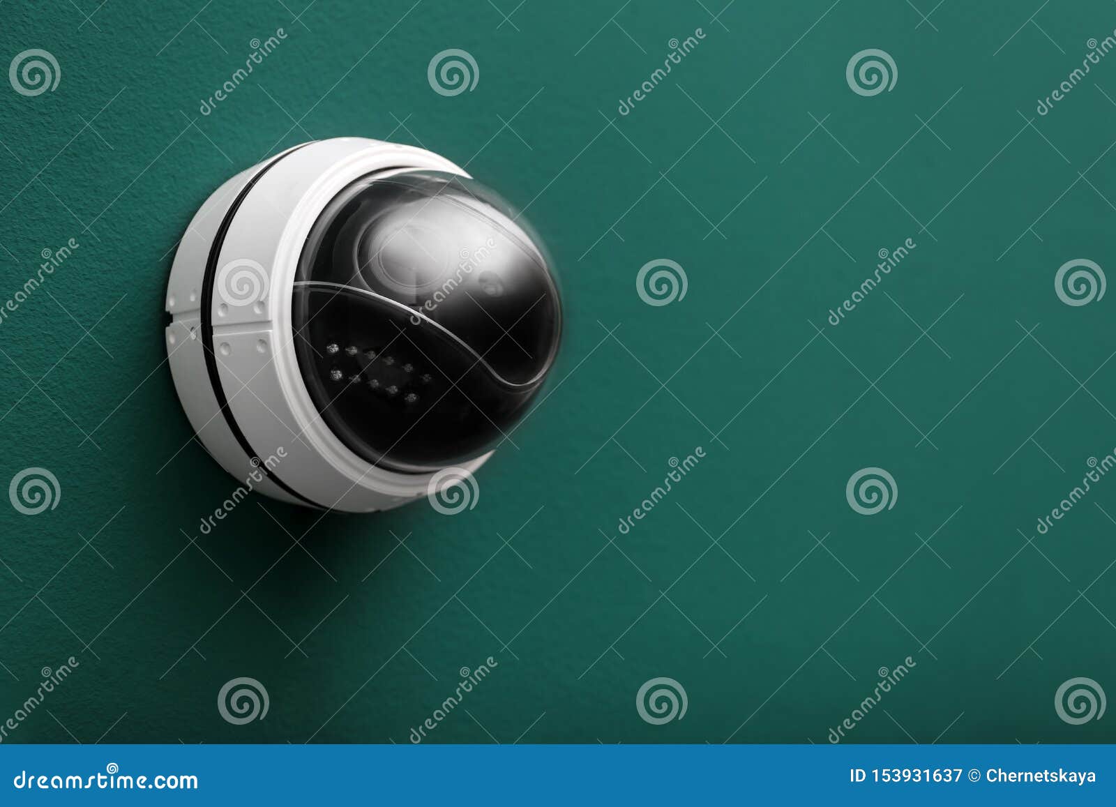 Modern CCTV Security Camera on Green Wall Stock Image Image of crime